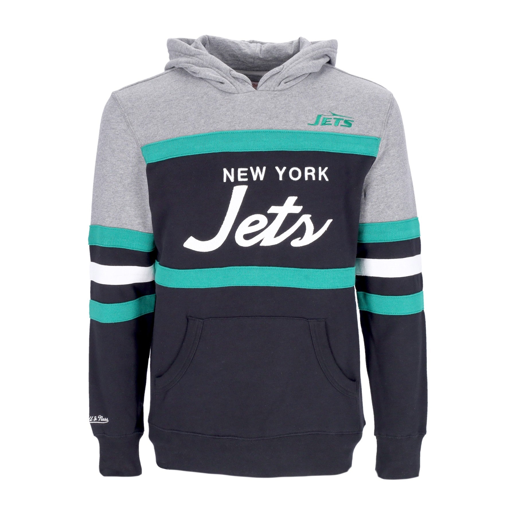 Mitchell & Ness, Felpa Cappuccio Uomo Nfl Headcoach Hoodie Neyjet, Black