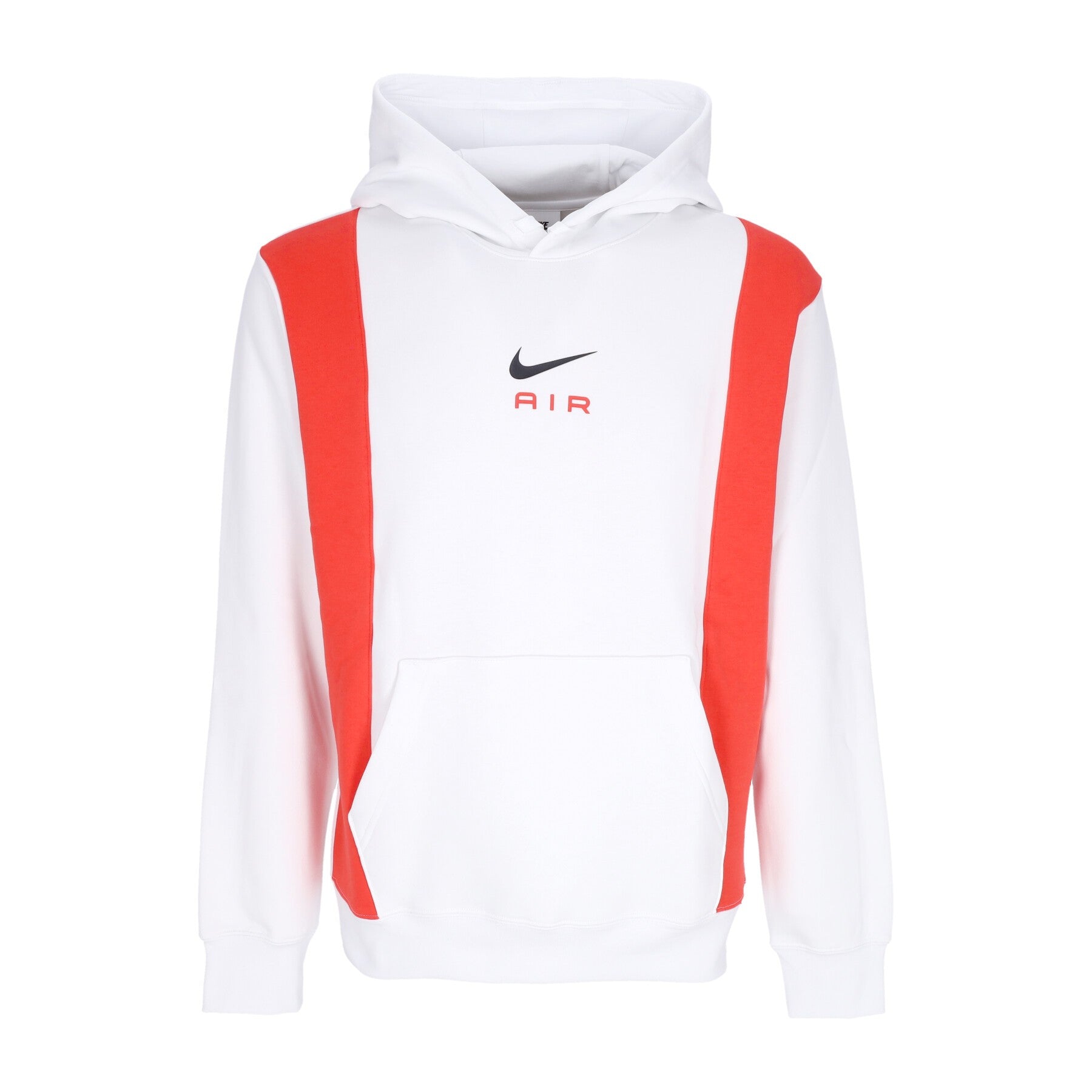 Nike, Felpa Cappuccio Uomo Air Po Hoodie Fleece Bb, Summit White/summit White/lt Crimson