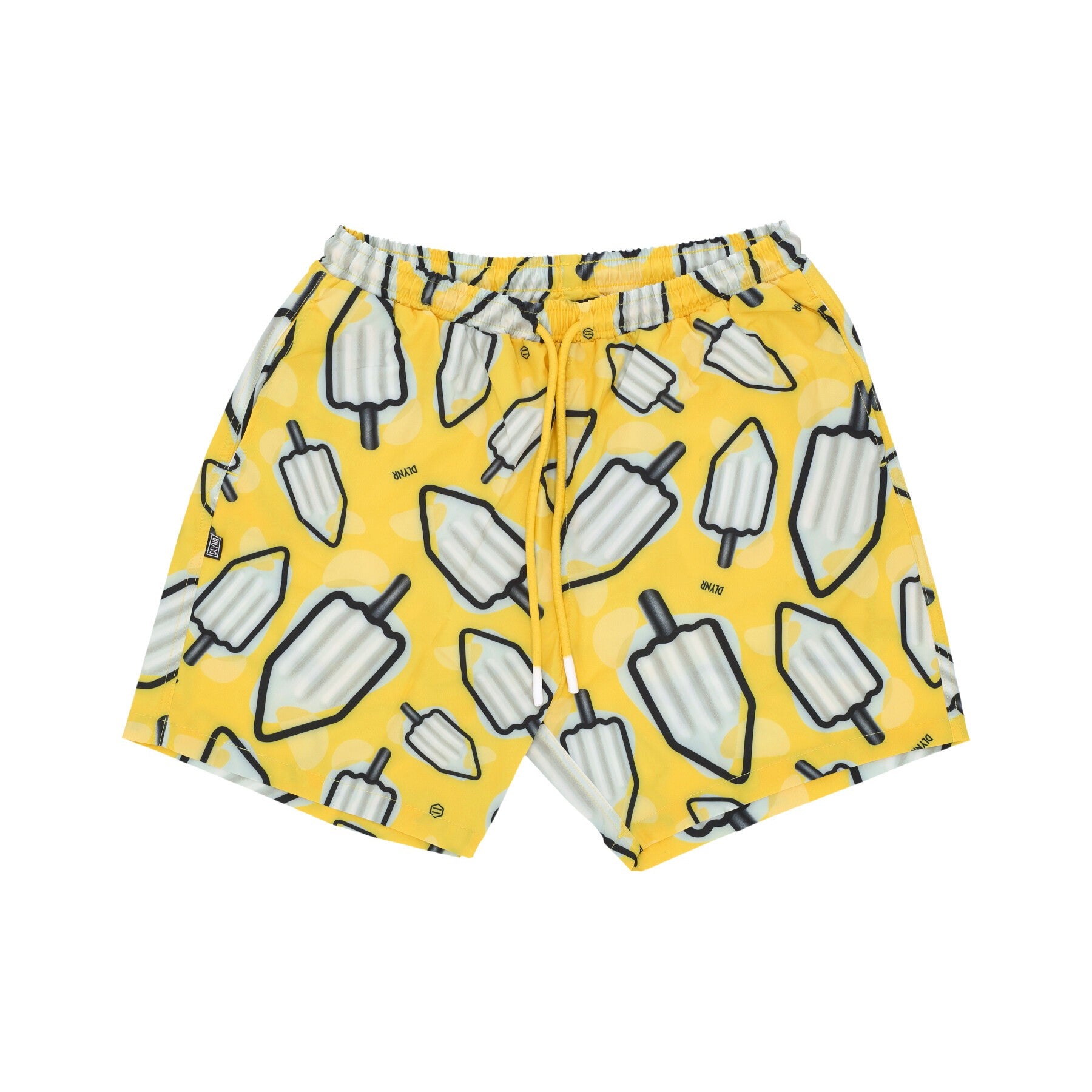 Dolly Noire, Costume Pantaloncino Uomo Mambo Pattern Al Limone Swimshorts, Yellow
