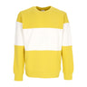 Nike, Felpa Leggera Girocollo Uomo Club Plus Colorblock Crewneck, Vivid Sulfur/white