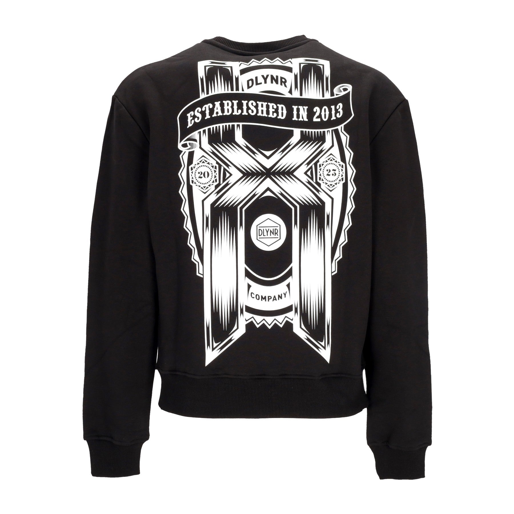 Dolly Noire, Felpa Girocollo Uomo 10 Years Crewneck, Black