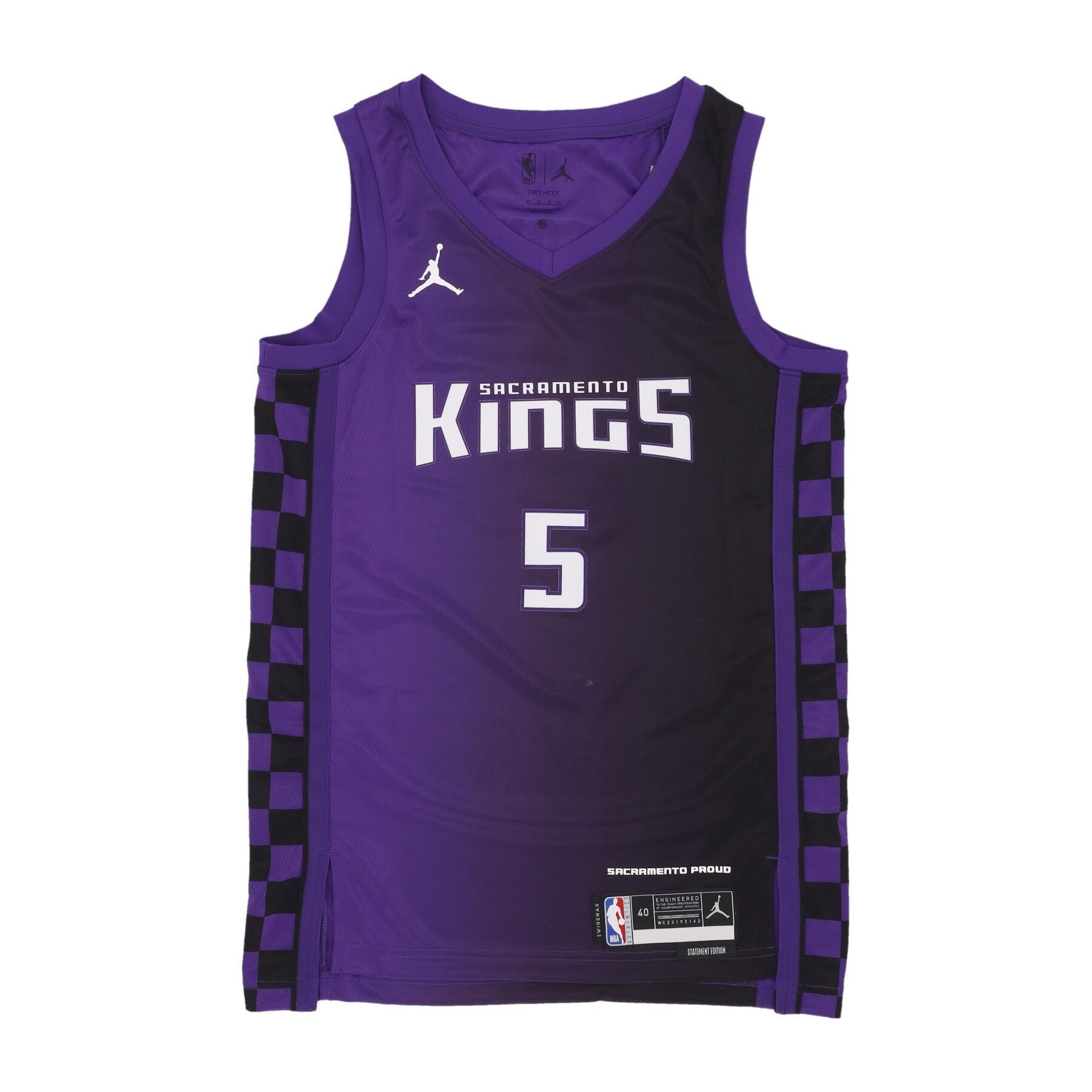 Jordan Nba, Canotta Basket Uomo Nba Statement Edition 23 Dri-fit Swingman Jersey No 5 Deaaron Fox Sackin, Field Purple