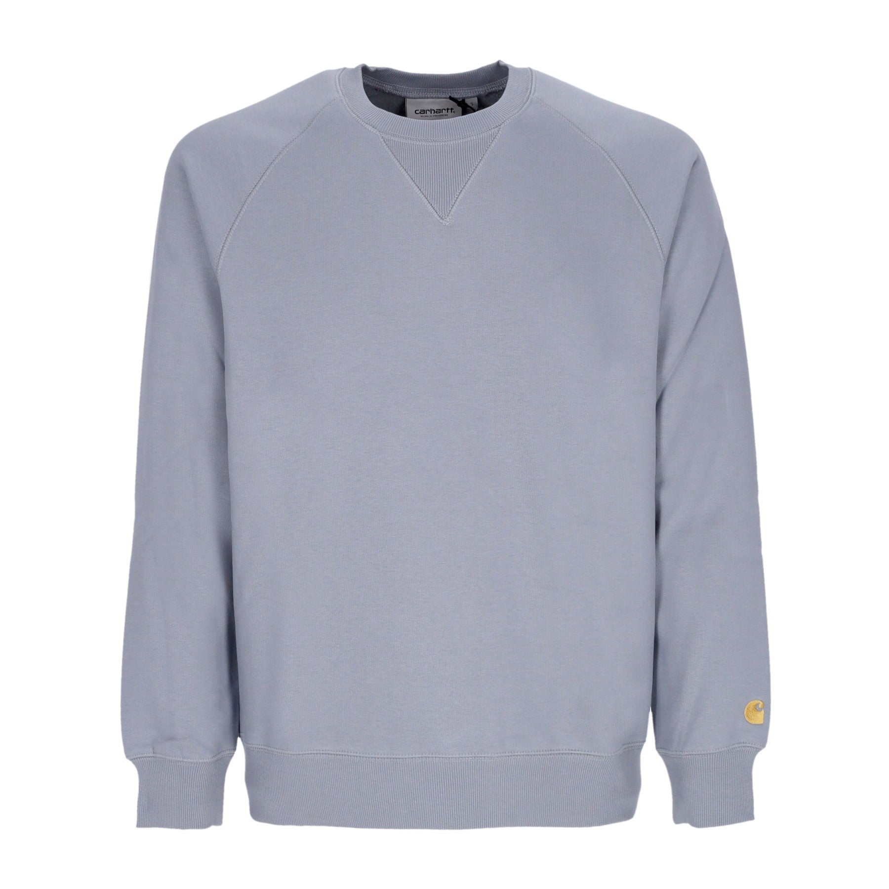 Carhartt Wip, Felpa Girocollo Uomo Chase Sweatshirt, Mirror/gold