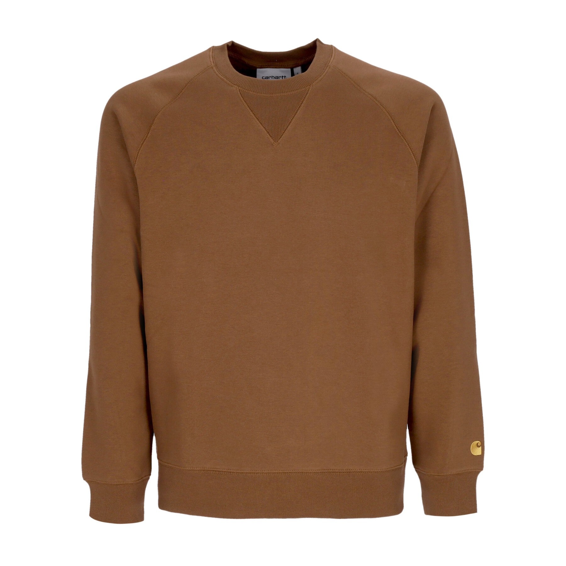 Carhartt Wip, Felpa Girocollo Uomo Chase Sweatshirt, Tamarind/gold