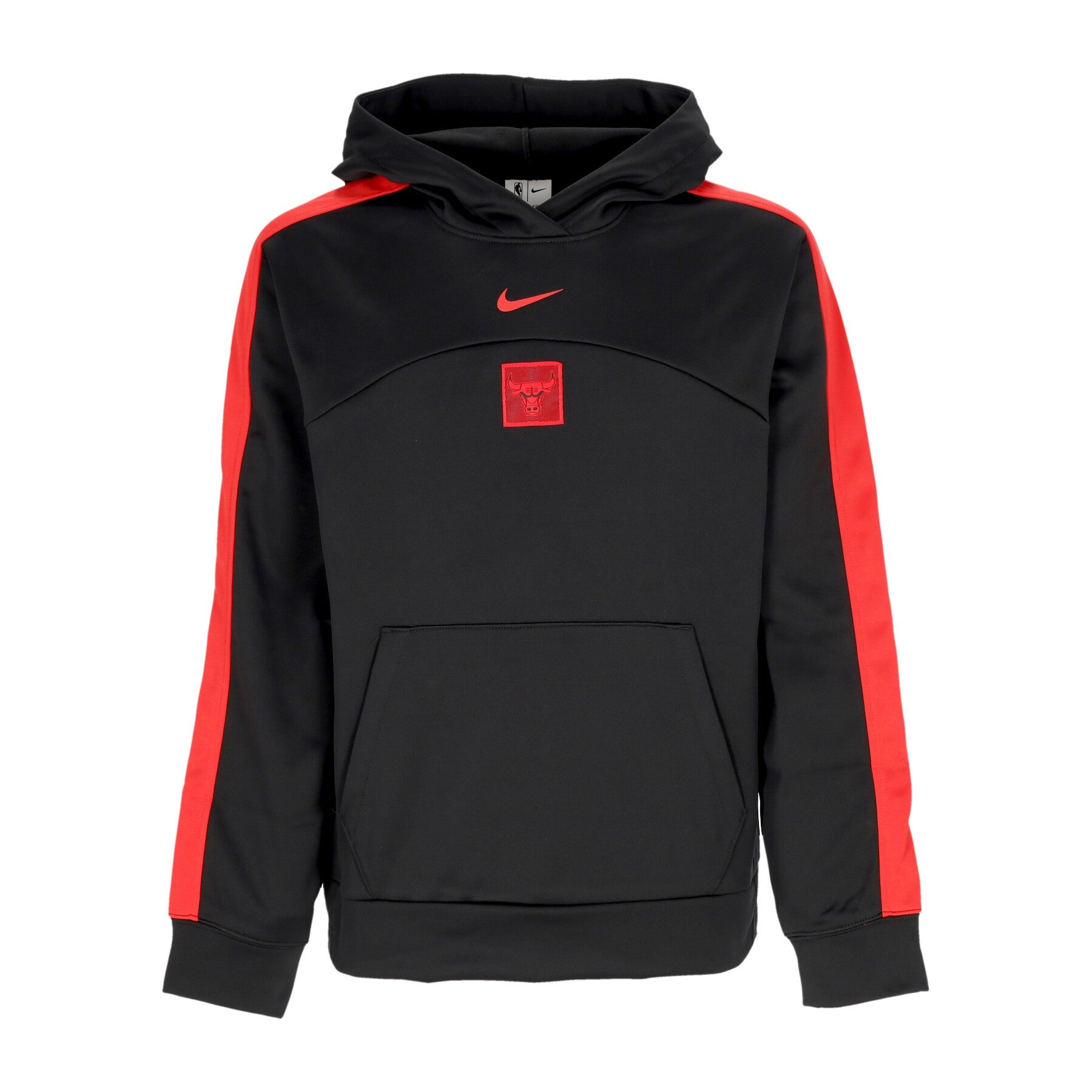 Nike Nba, Felpa Cappuccio Uomo Nba Courtside Starting Five Therma-fit Hoodie Chibul, Black/university Red/university Red