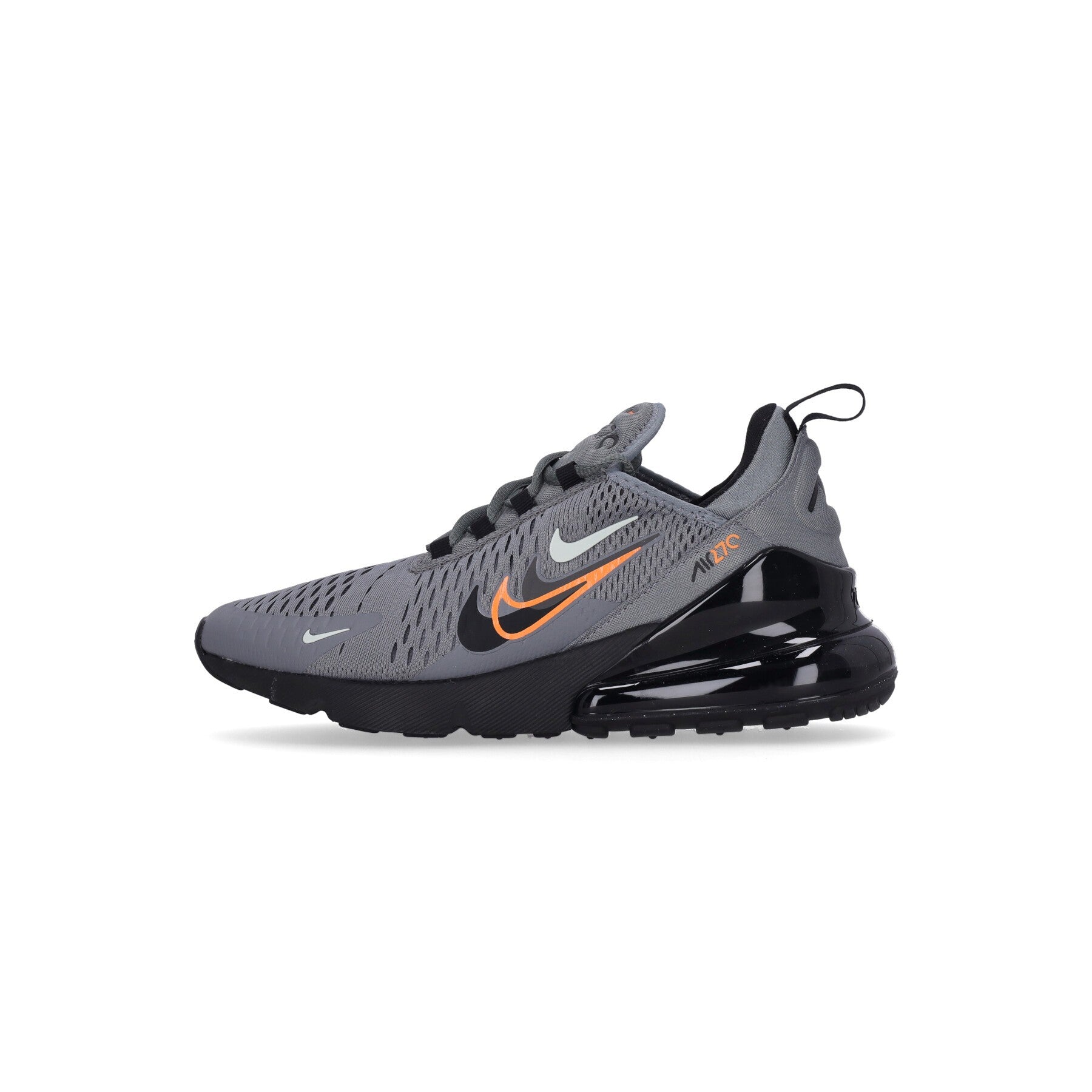 Nike, Scarpa Bassa Uomo Air Max 270, Smoke Grey/black/bright Mandarin