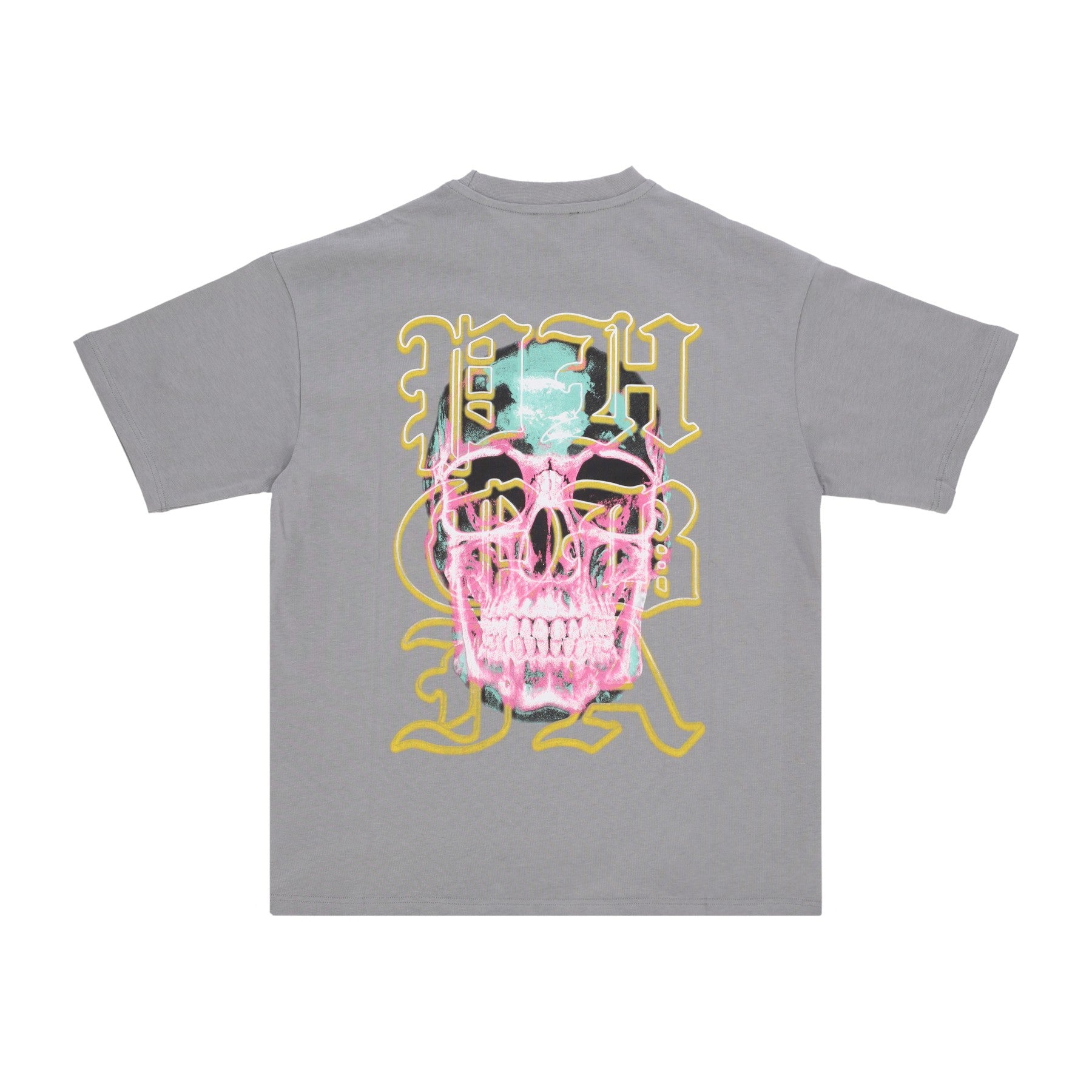 Phobia, Maglietta Uomo Skull Print Tee, Grey