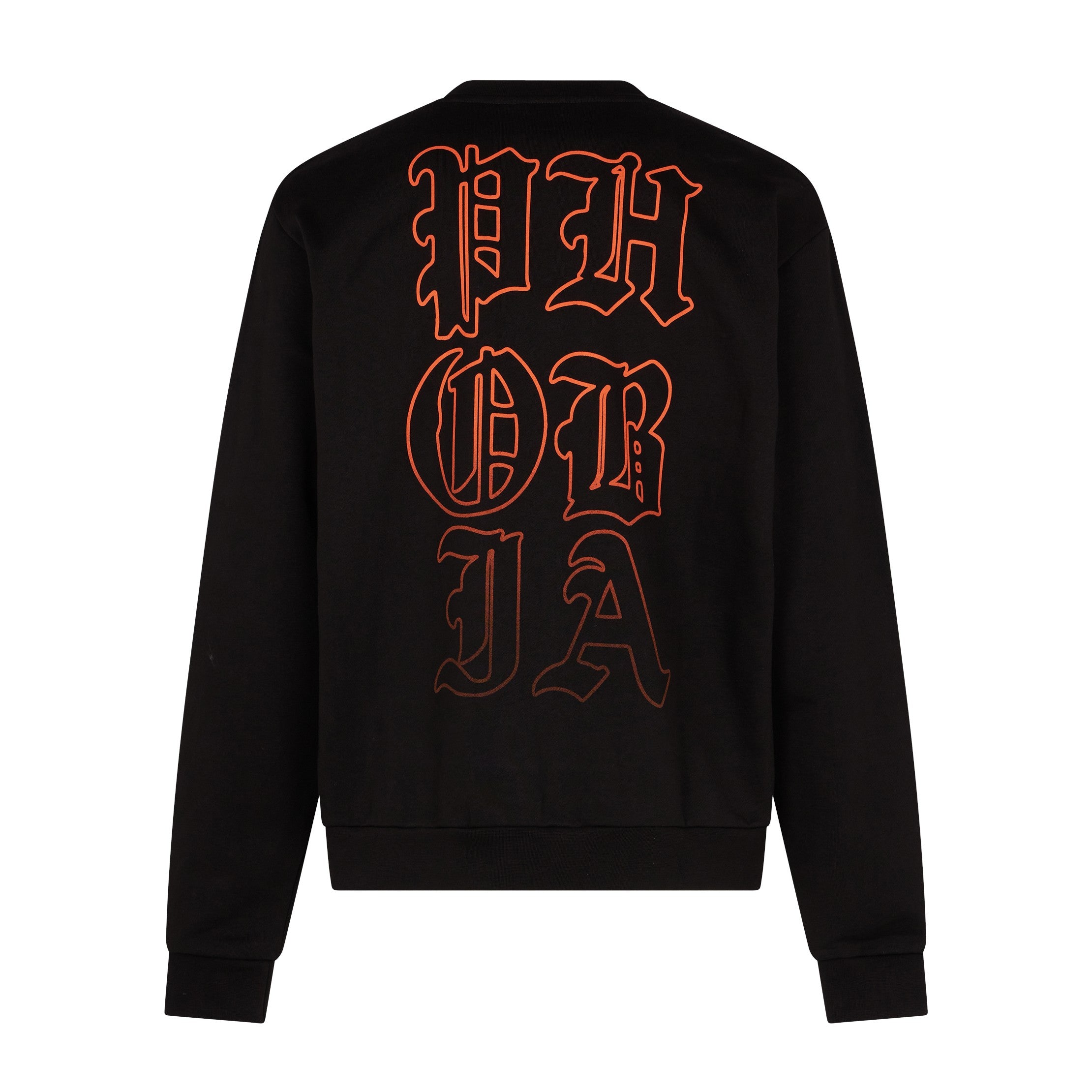 Phobia, Felpa Leggera Girocollo Uomo Mouth Print Crewneck, Black/orange