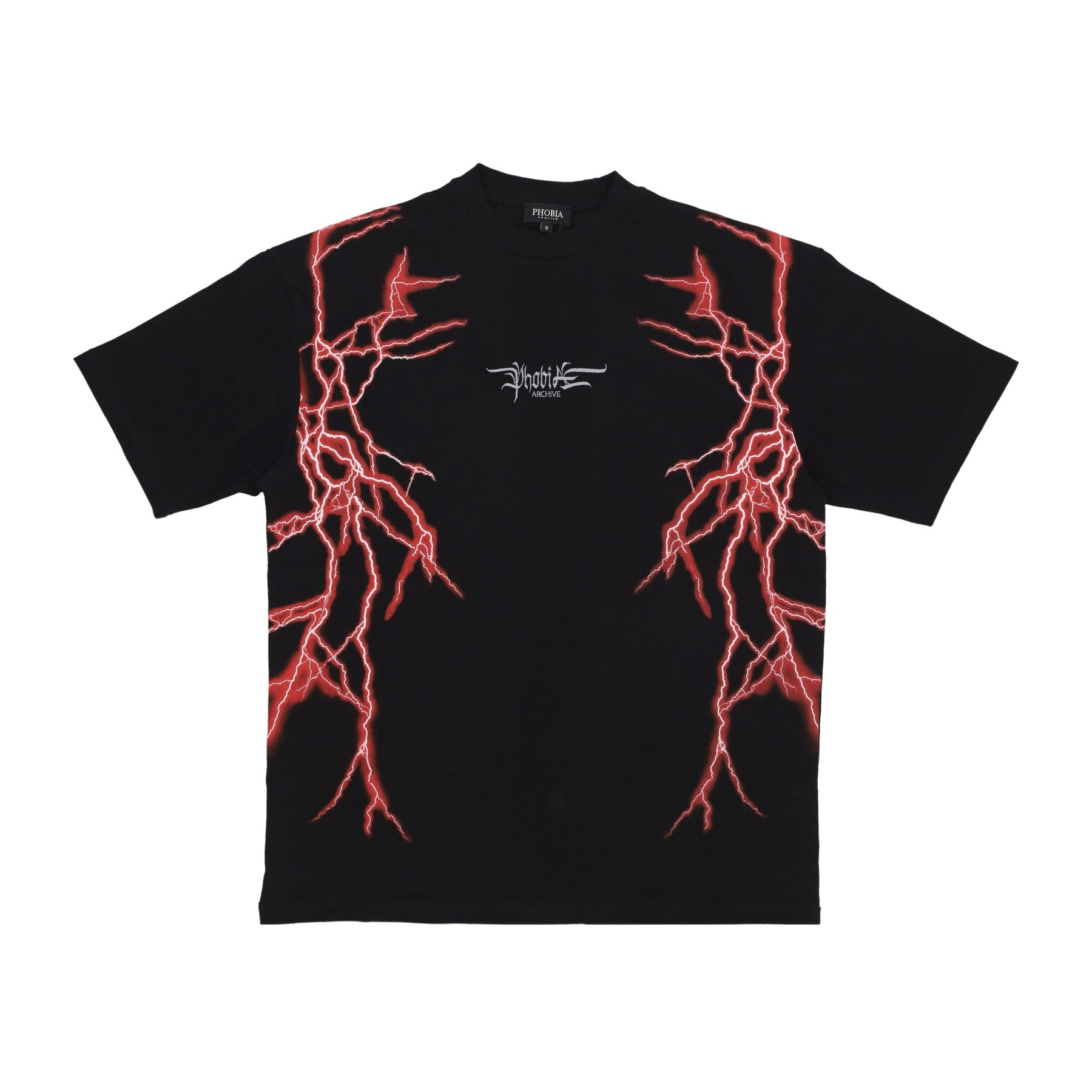 Phobia, Maglietta Uomo New Lightning Tee, Black/red