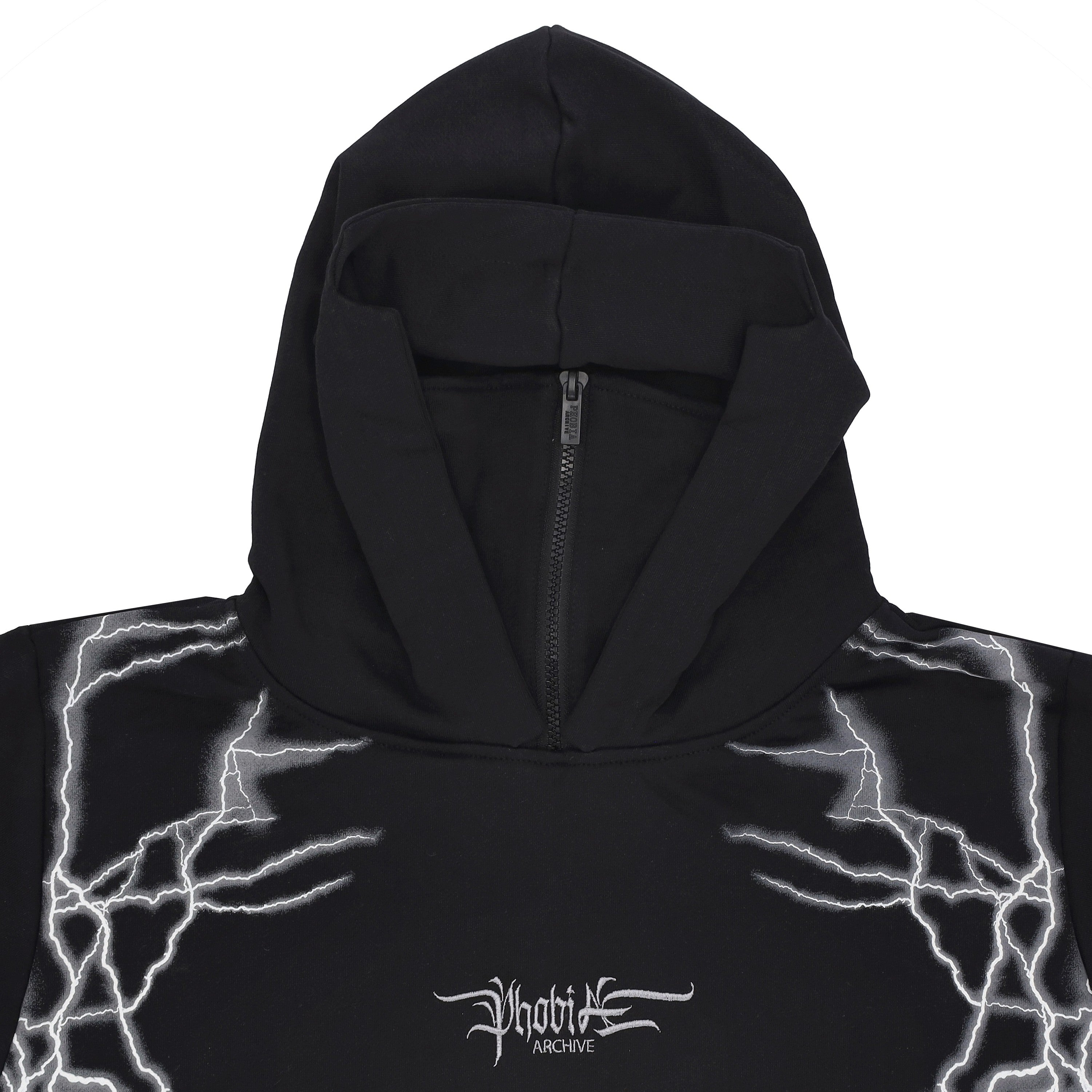 Phobia, Felpa Leggera Cappuccio Uomo New Lightning Balaclava Hoodie, 