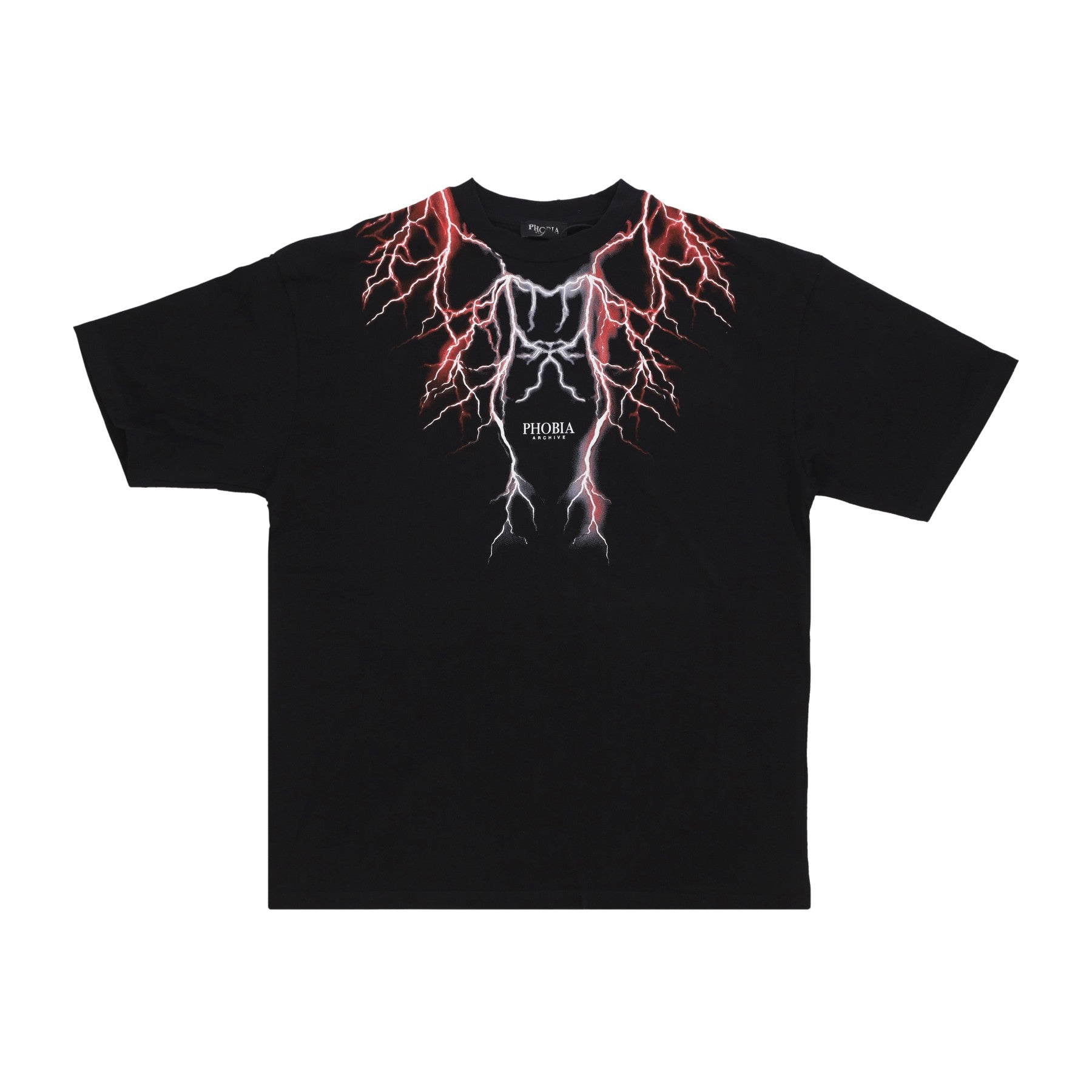 Phobia, Maglietta Uomo Lightning Tee, Black/red/grey