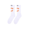 Phobia, Calza Media Uomo Mouth Print Socks, White/orange