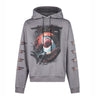 Phobia, Felpa Leggera Cappuccio Uomo Shark Print Hoodie, Grey