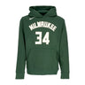 Nike Nba, Felpa Cappuccio Uomo Nba Club Hoodie No 34 Giannis Antetokounmpo Milbuc, Fir