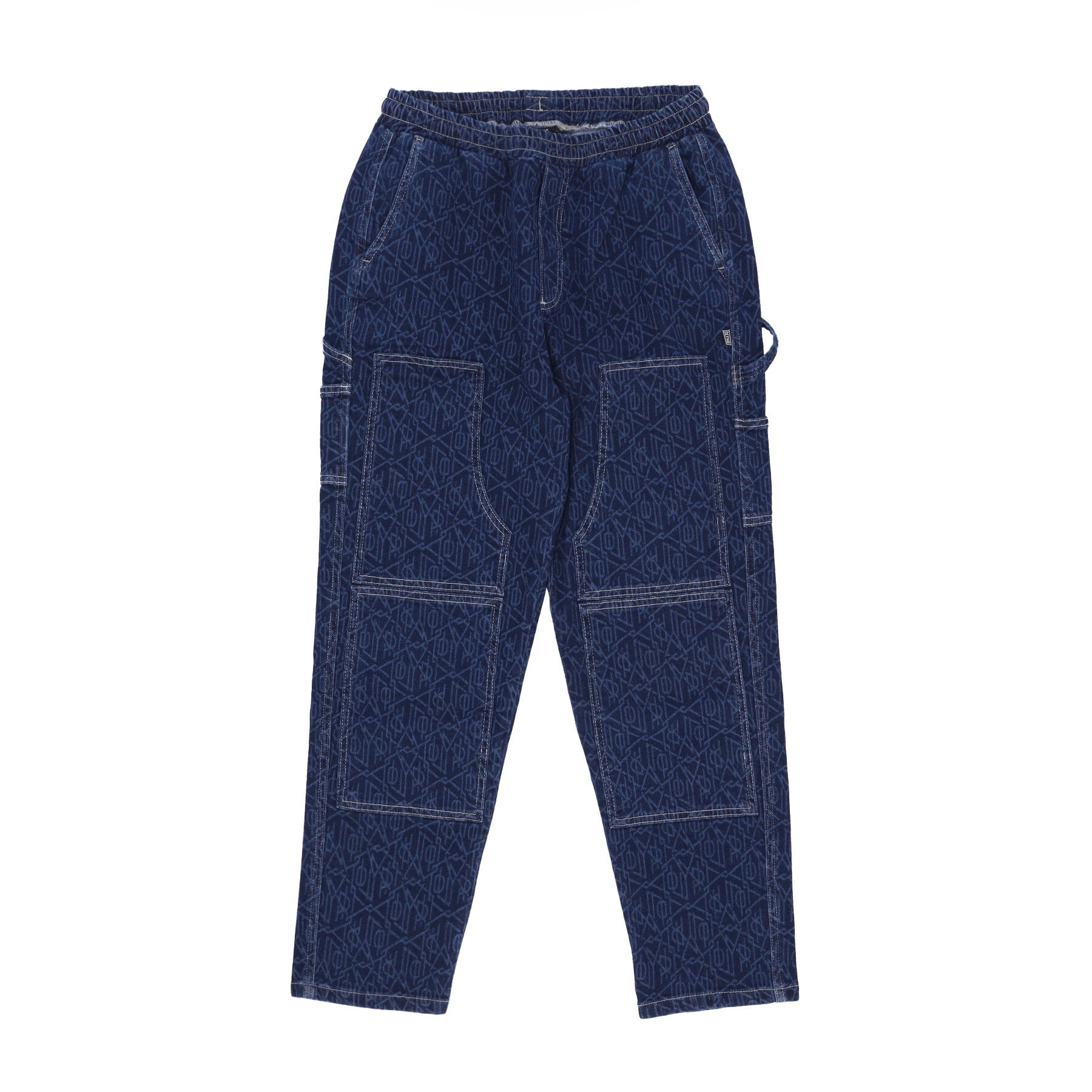 Dolly Noire, Pantalone Lungo Uomo Monogram Laser Carpenter Pants, Blue