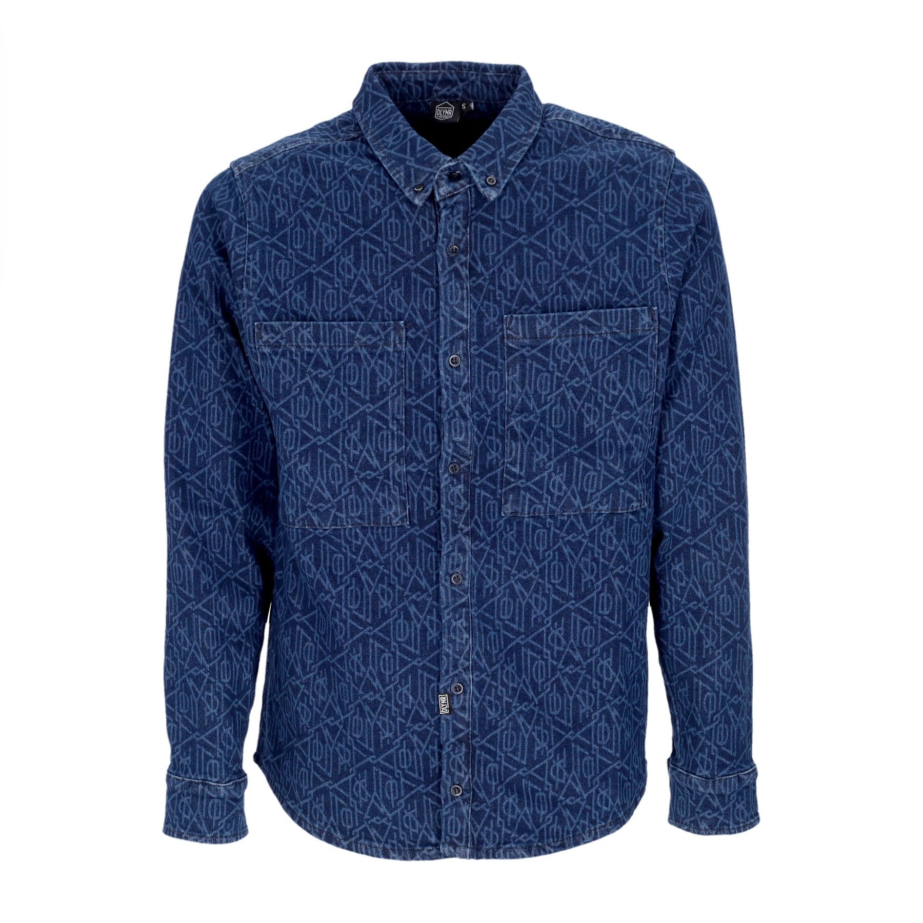 Dolly Noire, Camicia Manica Lunga Uomo Monogram Laser Shirt, Raw Blue Indigo