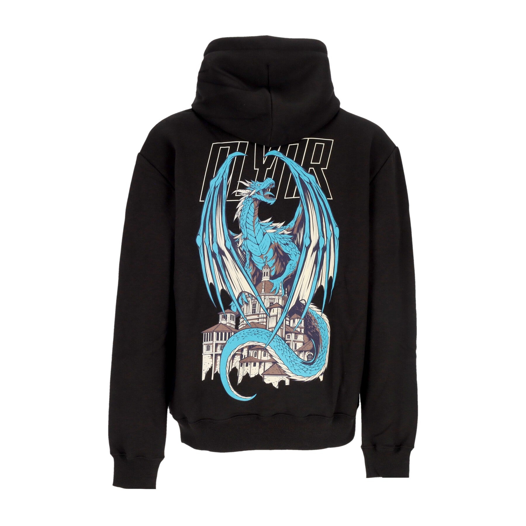 Dolly Noire, Felpa Cappuccio Uomo Blue Dragon Hoodie, 