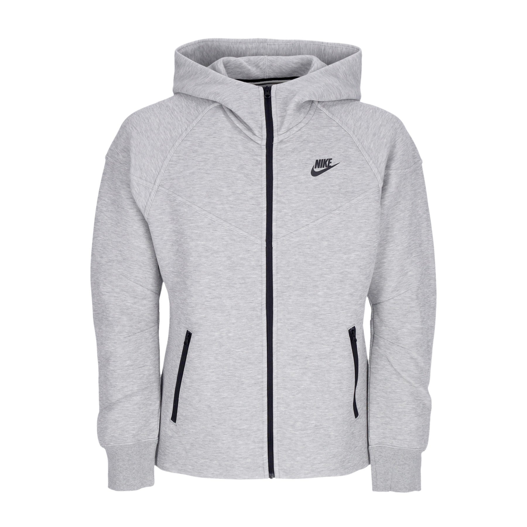 Nike, Felpa Leggera Cappuccio Zip Donna W Sportswear Tech Fleece Windrunner Full-zip Hoodie, Dk Grey Heather/black