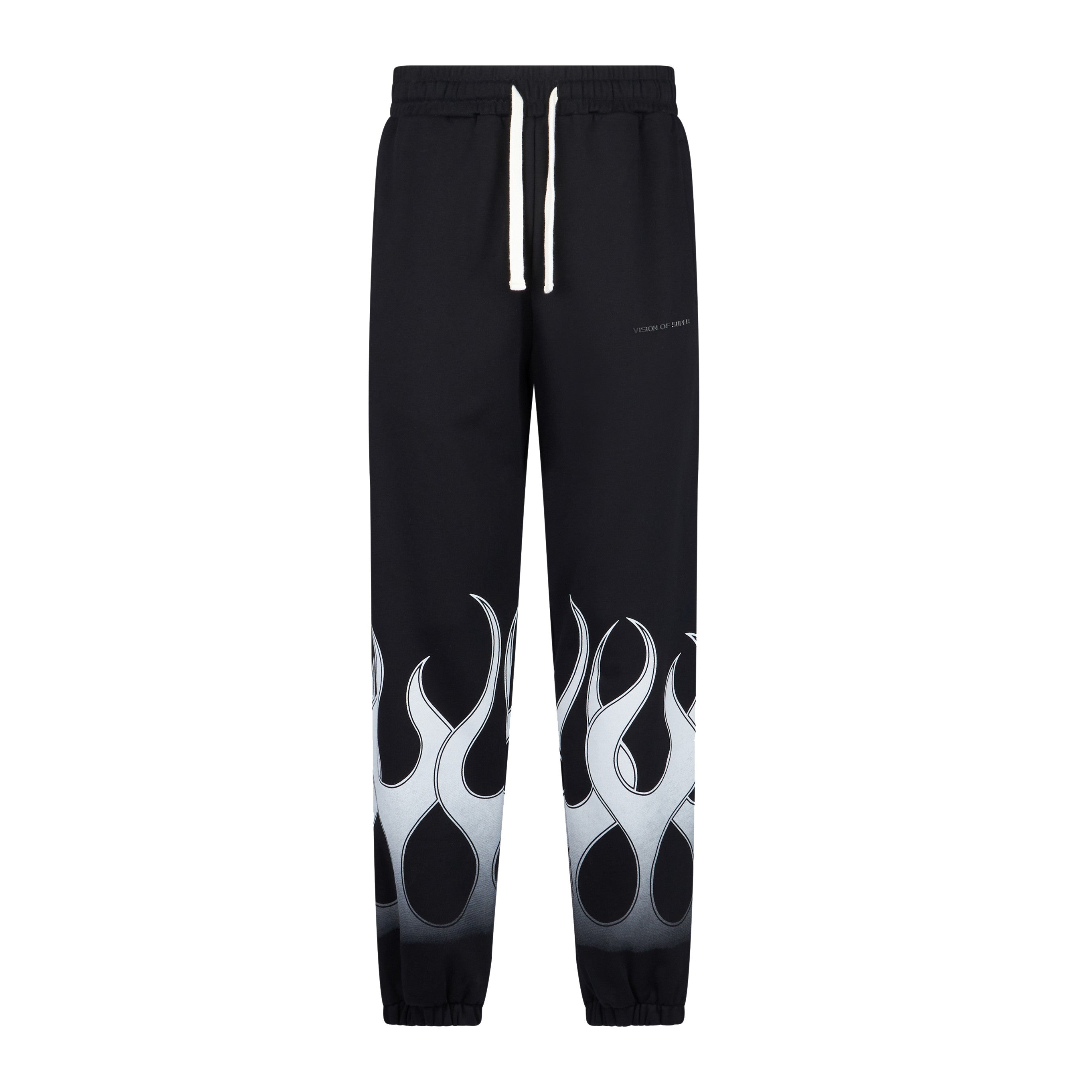 Vision Of Super, Pantalone Tuta Leggero Uomo Flames Pants, Black/white