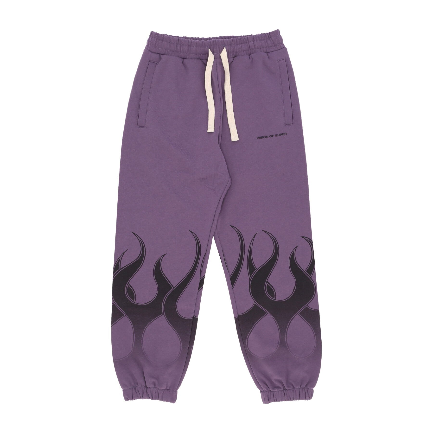 Vision Of Super, Pantalone Tuta Leggero Uomo Flames Pants, Purple/black