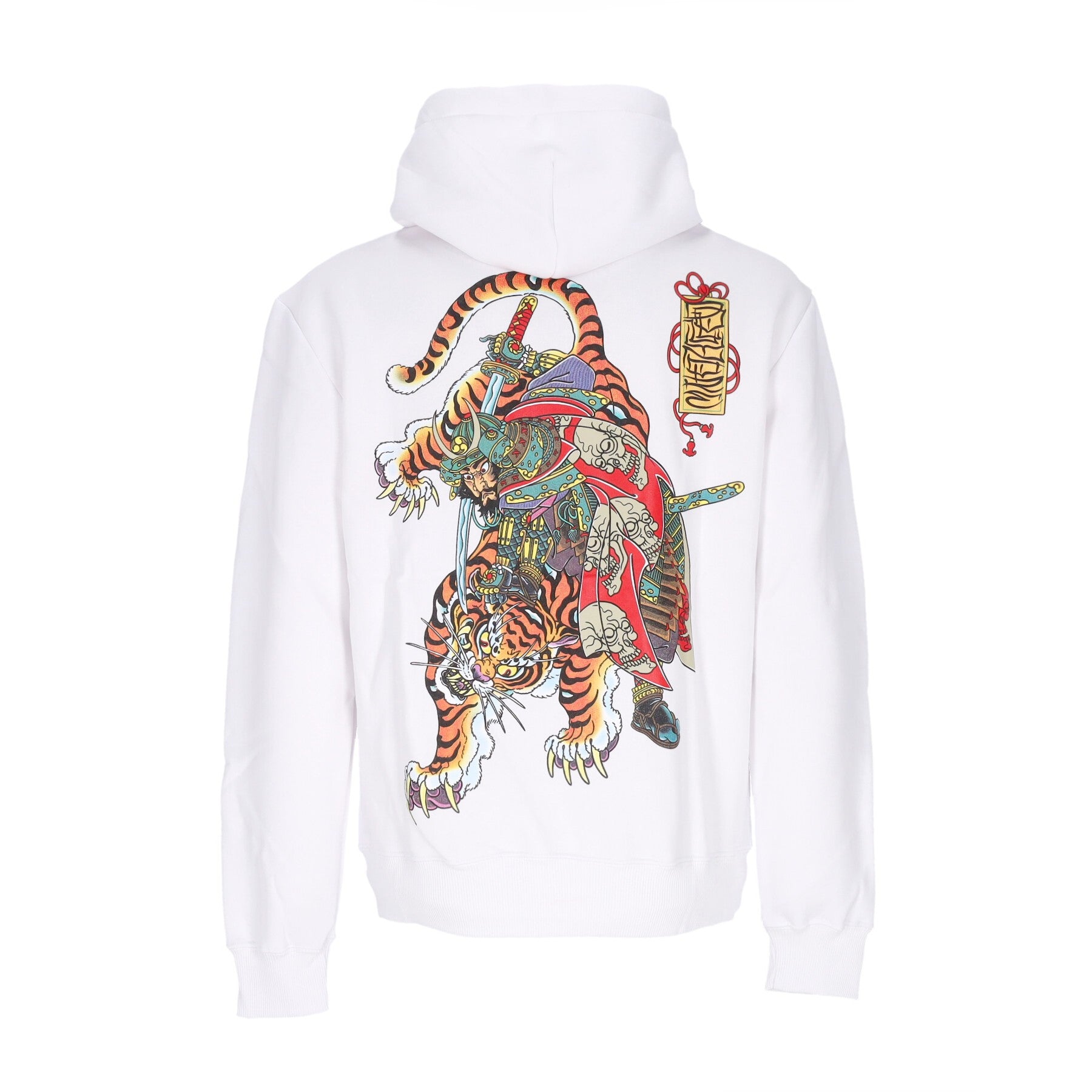 Dolly Noire, Felpa Cappuccio Uomo Tiger And Soldier Hoodie, White