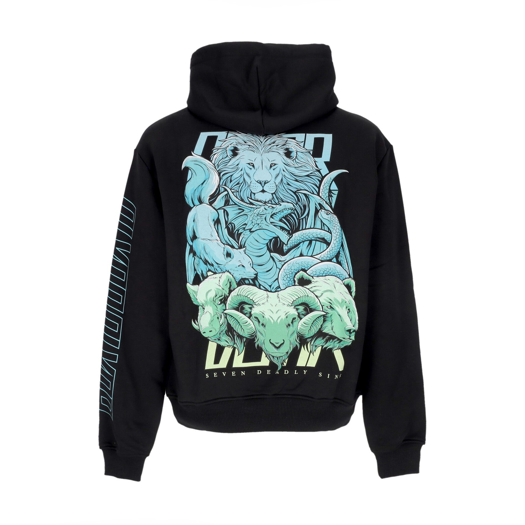 Dolly Noire, Felpa Cappuccio Uomo 7 Deadly Sins Hoodie, Black