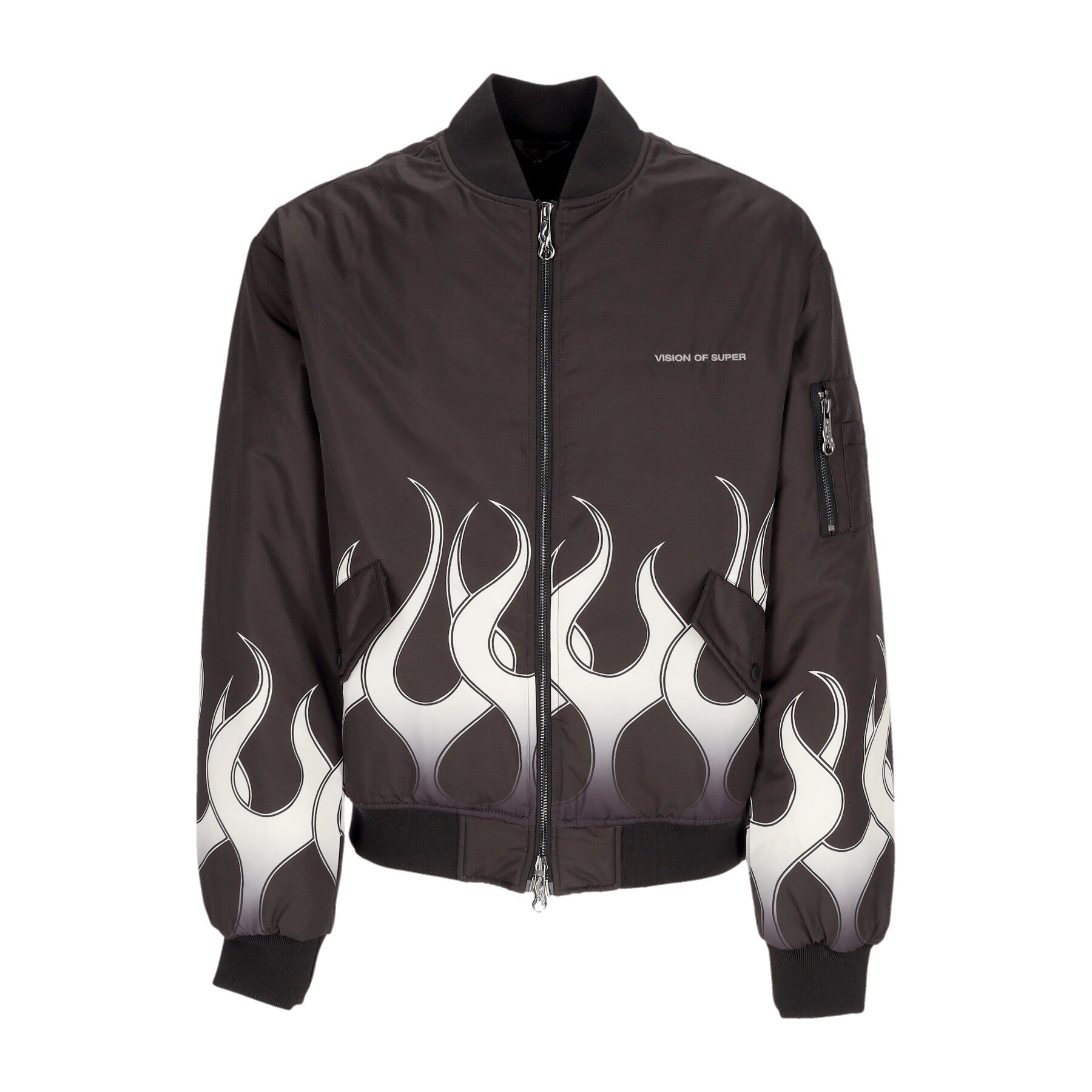 Vision Of Super, Giubbotto Bomber Uomo Flames Bomber, Black/white