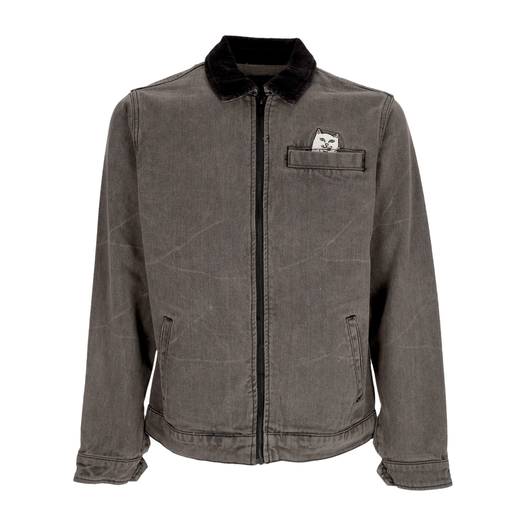 Ripndip, Giubbotto Uomo Los Feliz Denim Work Jacket, Charcoal Stone Wash