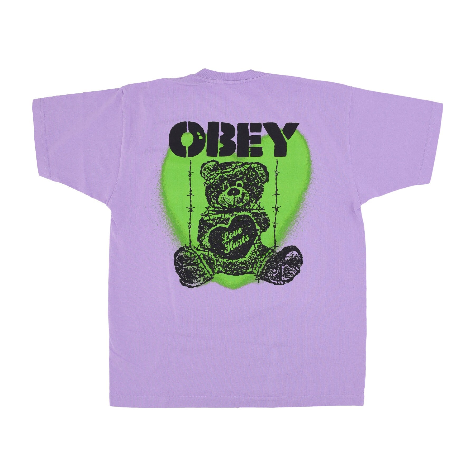 Obey, Maglietta Uomo Love Hurts Heavyweight Classic Box Tee, Digital Lavender