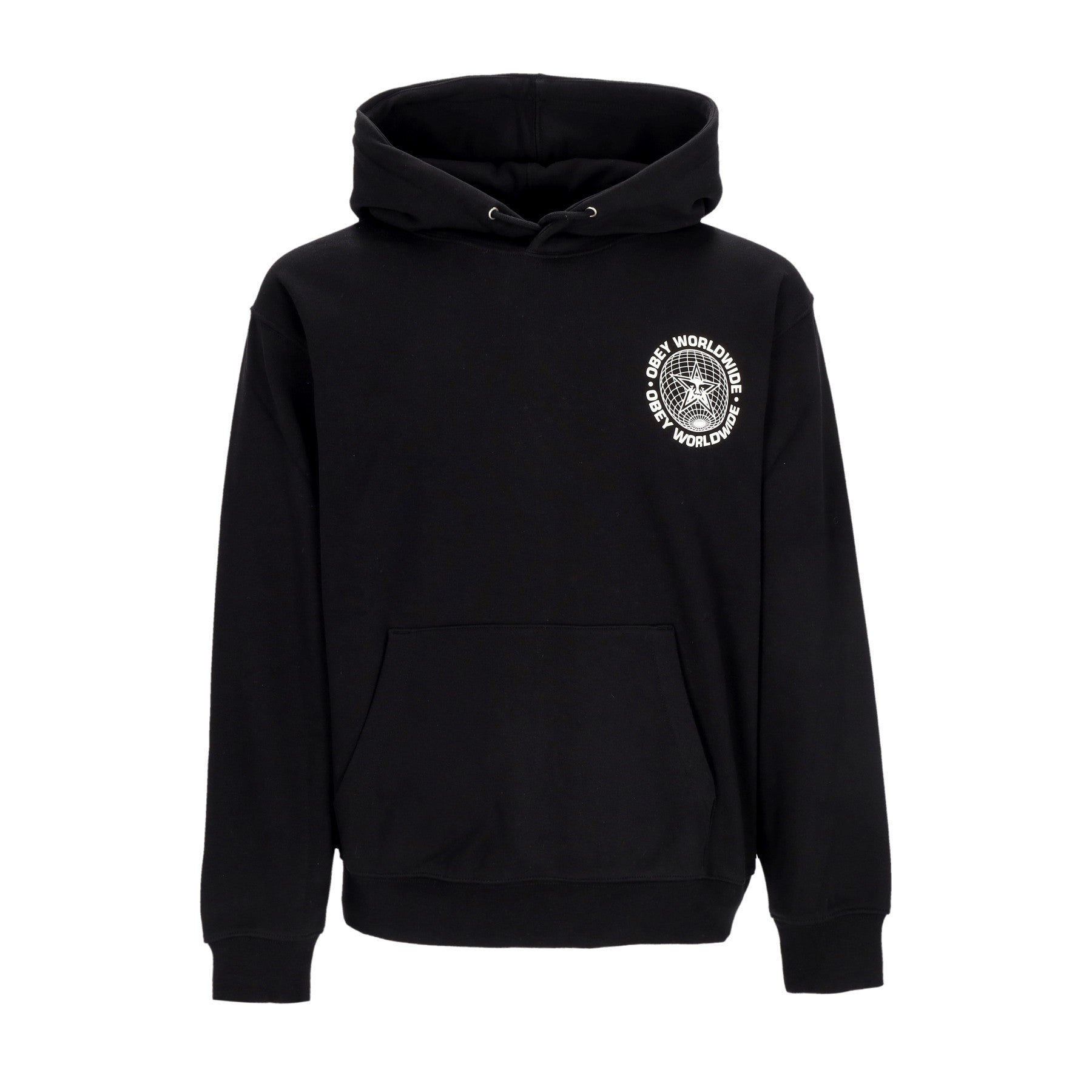 Obey, Felpa Cappuccio Uomo Worldwide Globe Premium Hooded Fleece, 