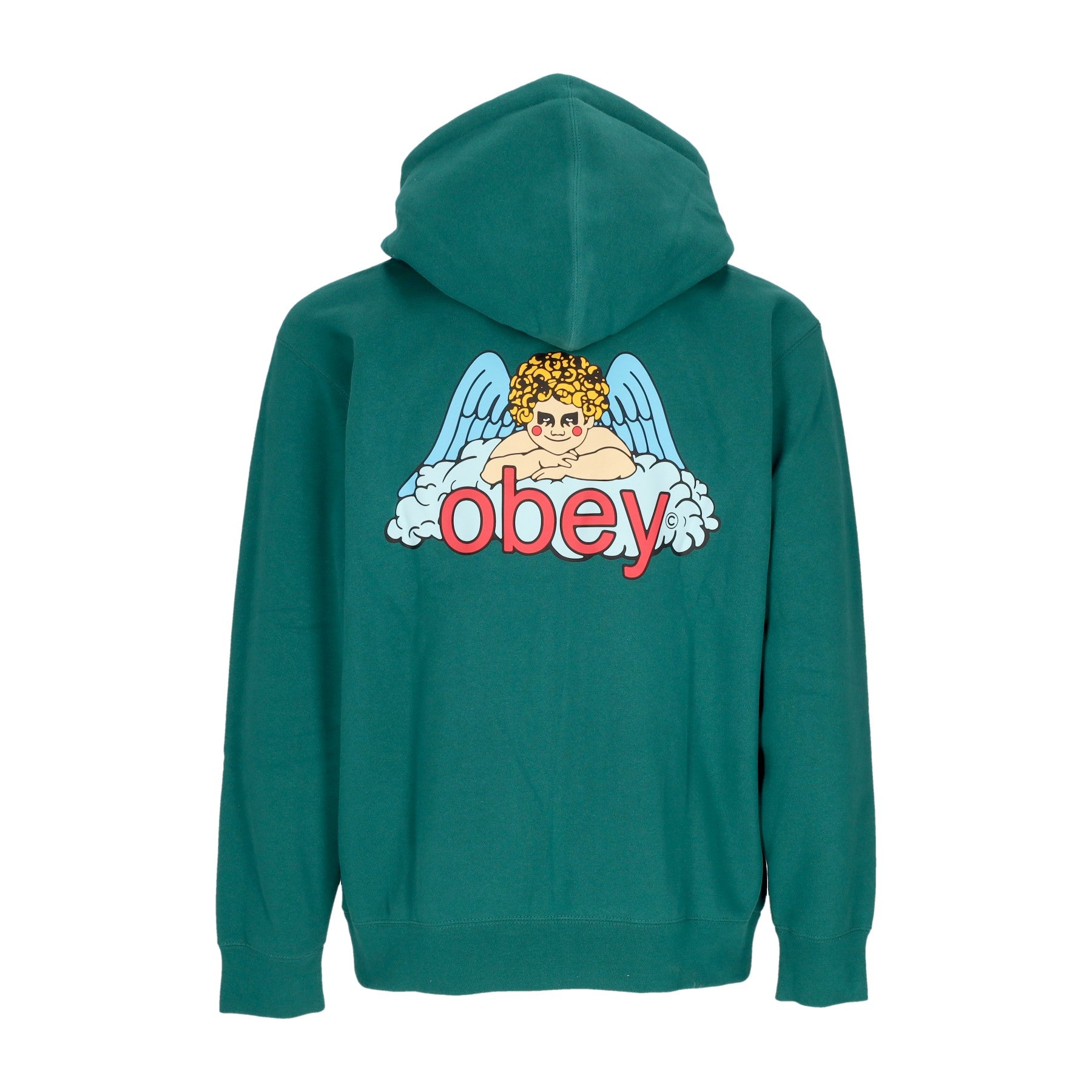 Obey, Felpa Cappuccio Zip Uomo Heaven Angel Premium Zip Hooded Fleece, Adventure Green