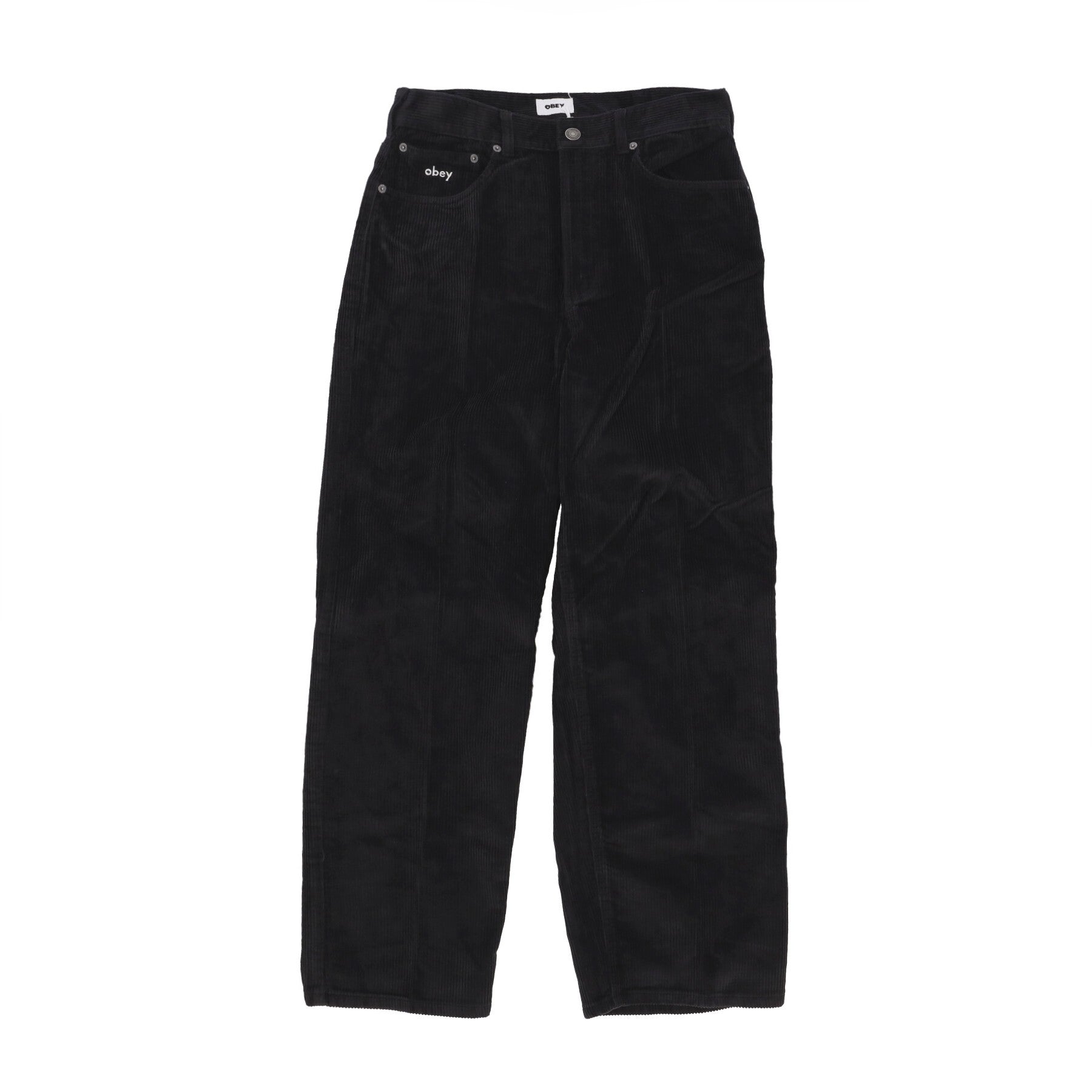 Obey, Pantalone Lungo Uomo Bigwig Baggy Corduroy Pant, Digital Black