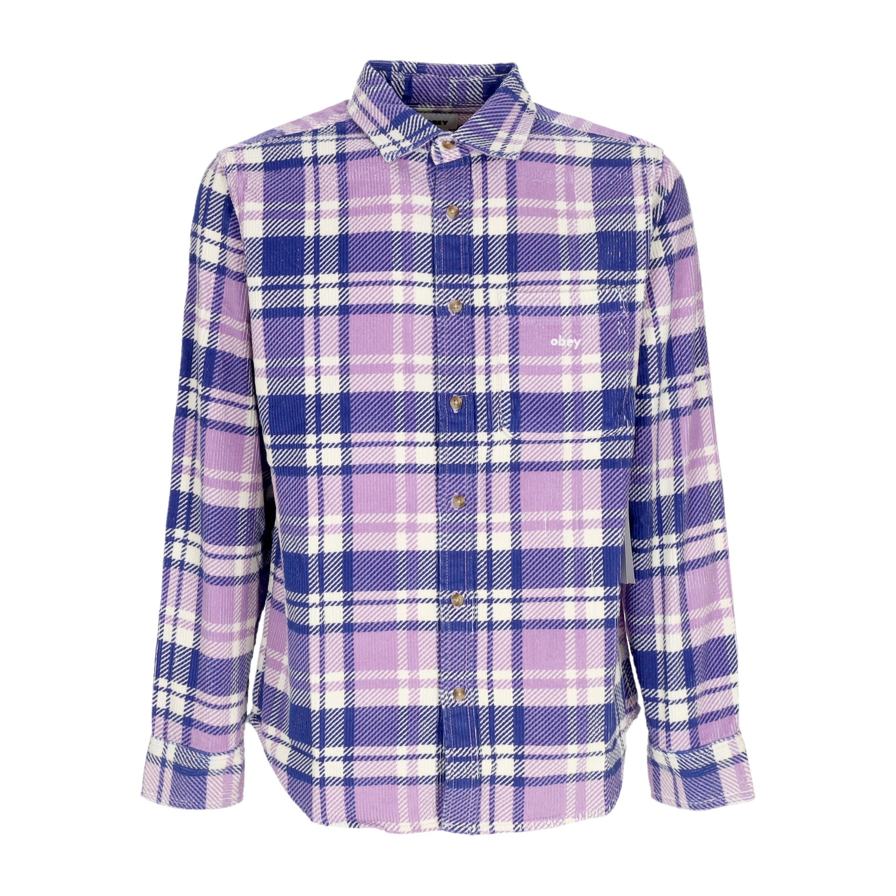 Obey, Camicia Manica Lunga Uomo Benny Cord Woven L/s, Purple Rose Multi