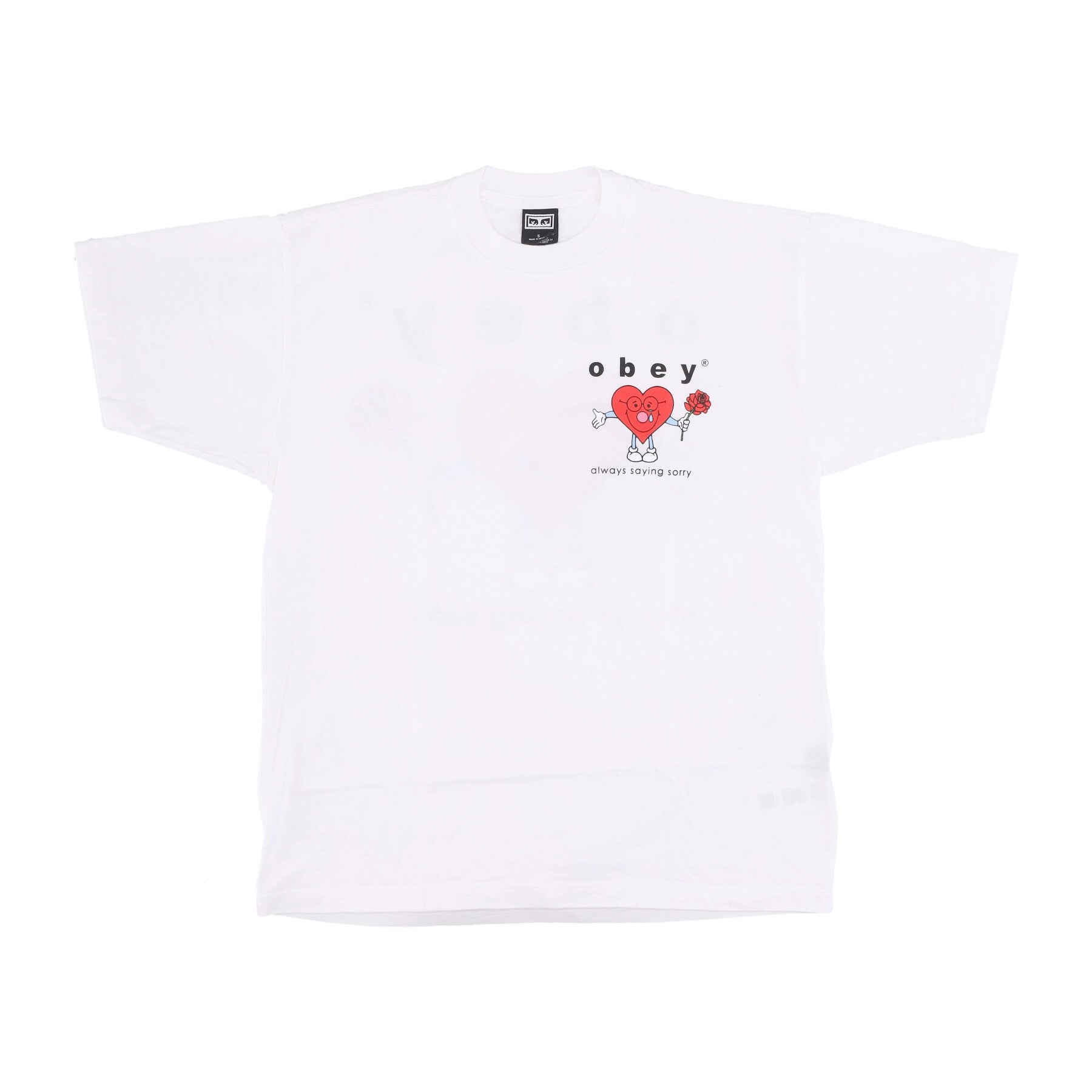 Maglietta Uomo Always Saying Sorry Heavy Weight Classic Tee White