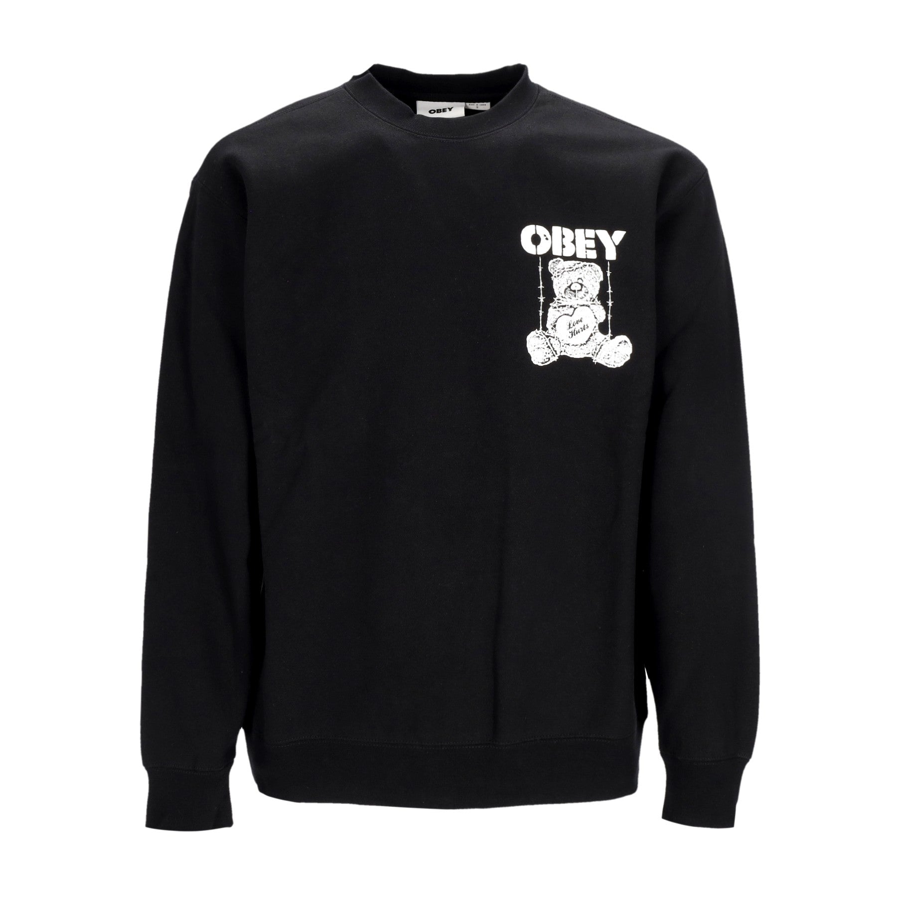 Obey, Felpa Girocollo Uomo Love Hurts Premium Crew Fleece, 