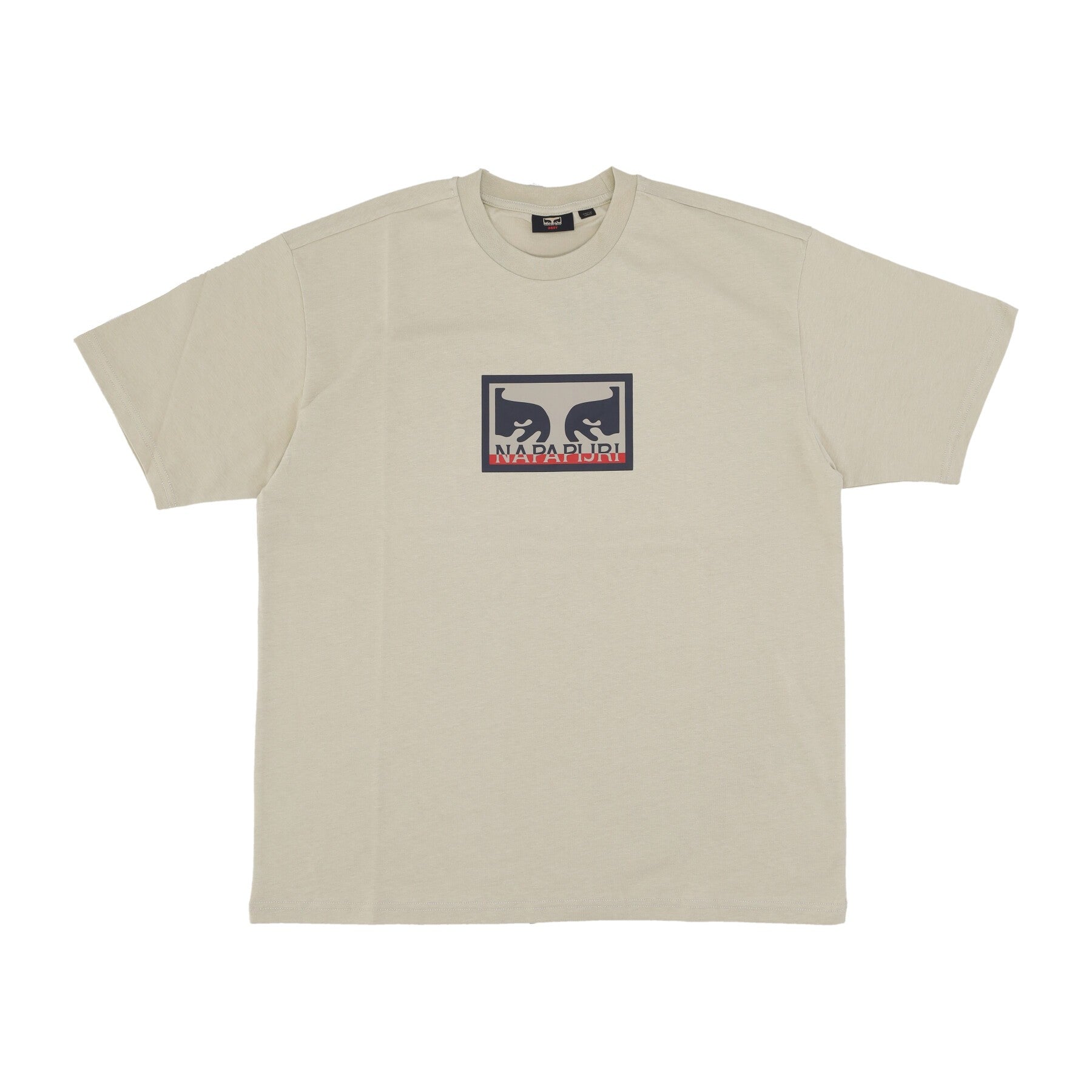 Obey, Maglietta Uomo Obey Tee X Napapijri, Cream