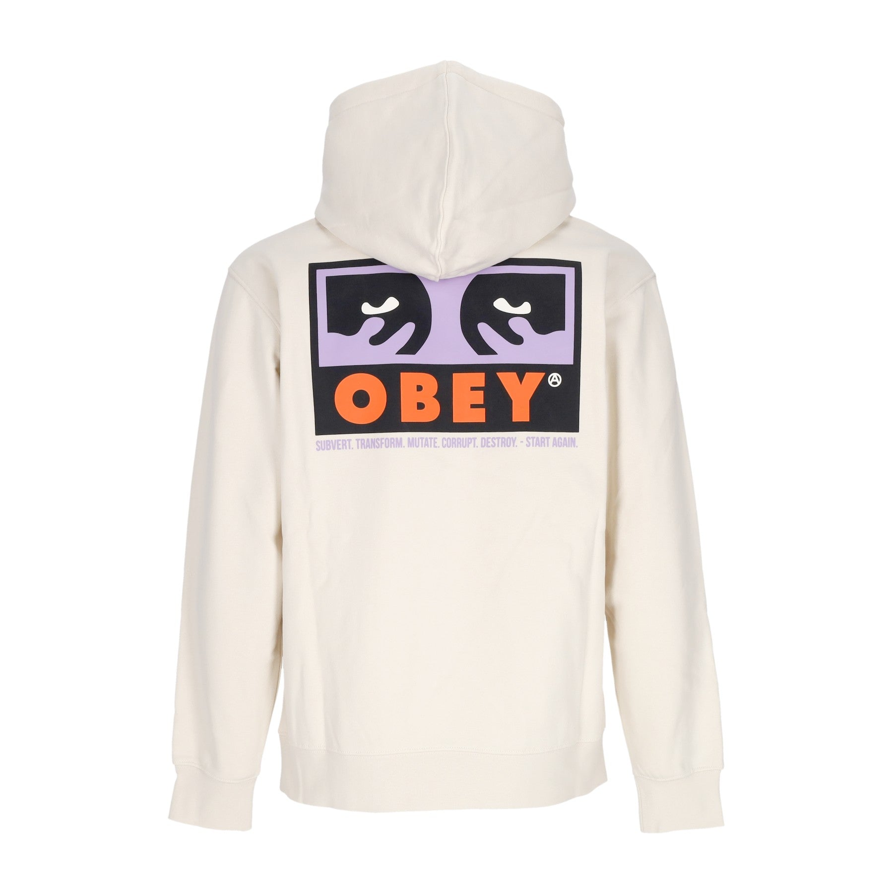 Obey, Felpa Cappuccio Uomo Subvert Premium Hooded Fleece, Unbleached