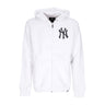 47 Brand, Felpa Cappuccio Zip Uomo Mlb Burnside Zip Hoodie Neyyan, White Wash