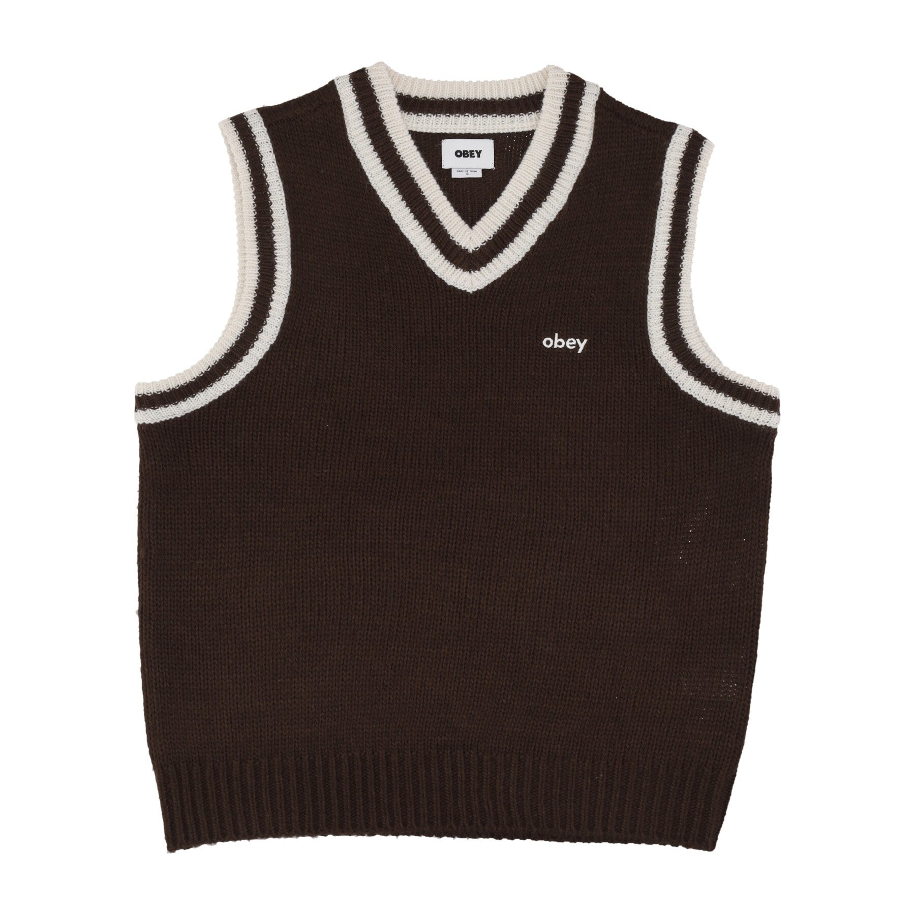 Obey, Pullover Smanicato Uomo Alden Sweater Vest, Java Brown Multi