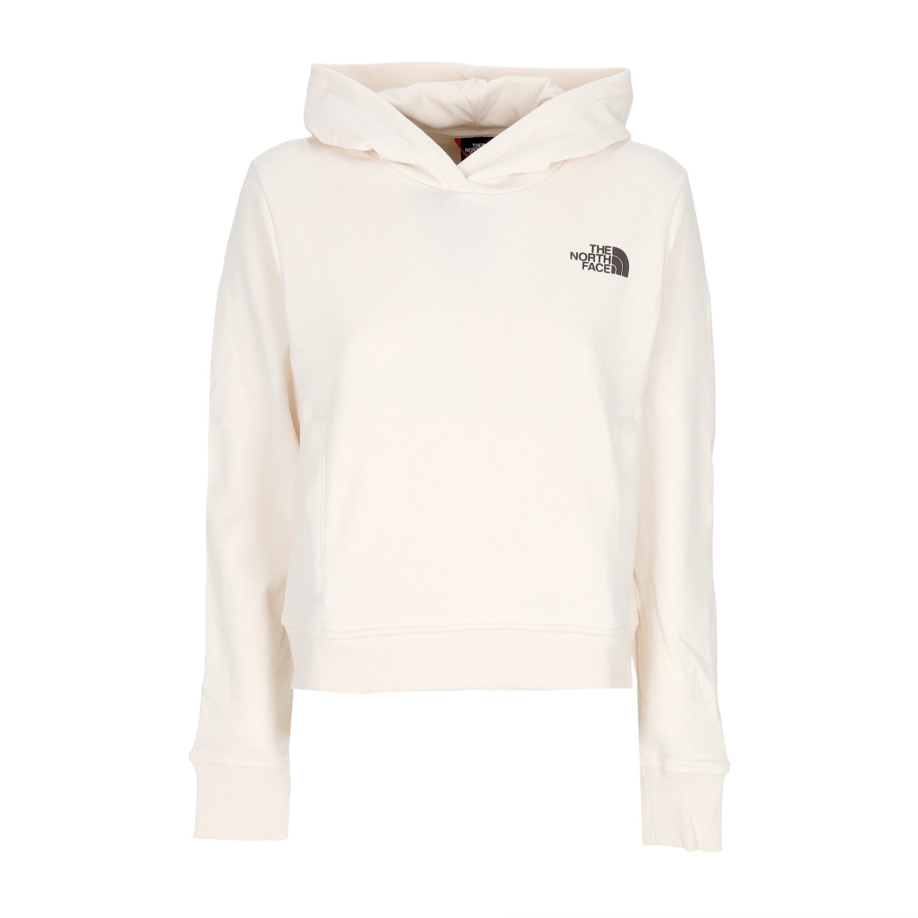 The North Face, Felpa Cappuccio Corta Donna W Nuptse Face Hoodie, Gardenia White