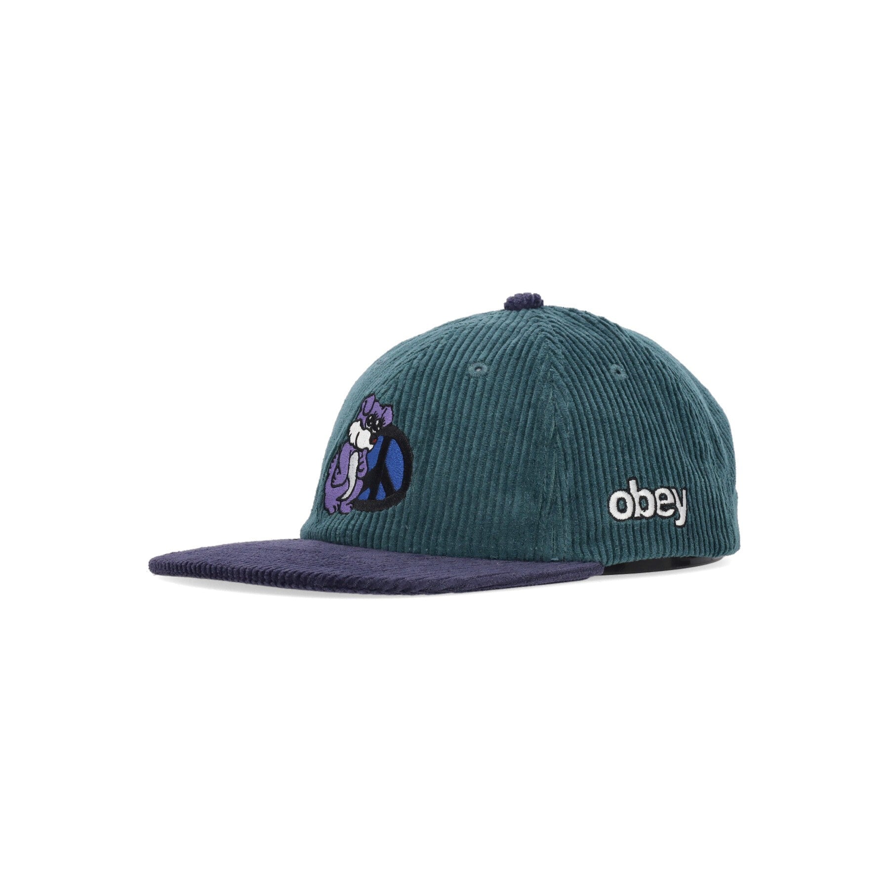 Obey, Cappellino Visiera Piatta Uomo Peace Paw 6 Panel, Dark Cedar Multi