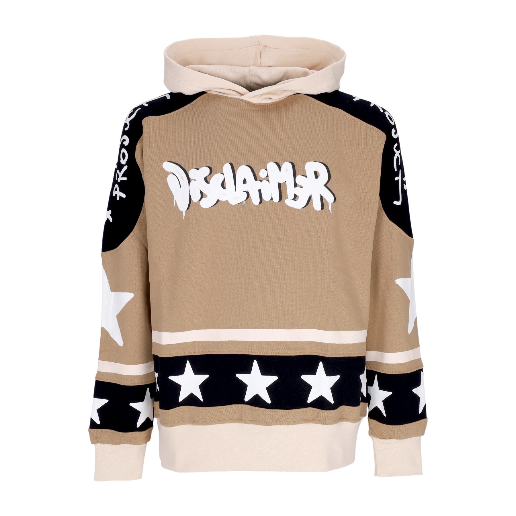 Disclaimer, Felpa Leggera Cappuccio Uomo Stars Hoodie, Brown/cream