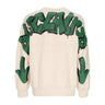 Disclaimer, Felpa Leggera Girocollo Uomo Back Big Logo Crewneck, Cream/st Bottle Green