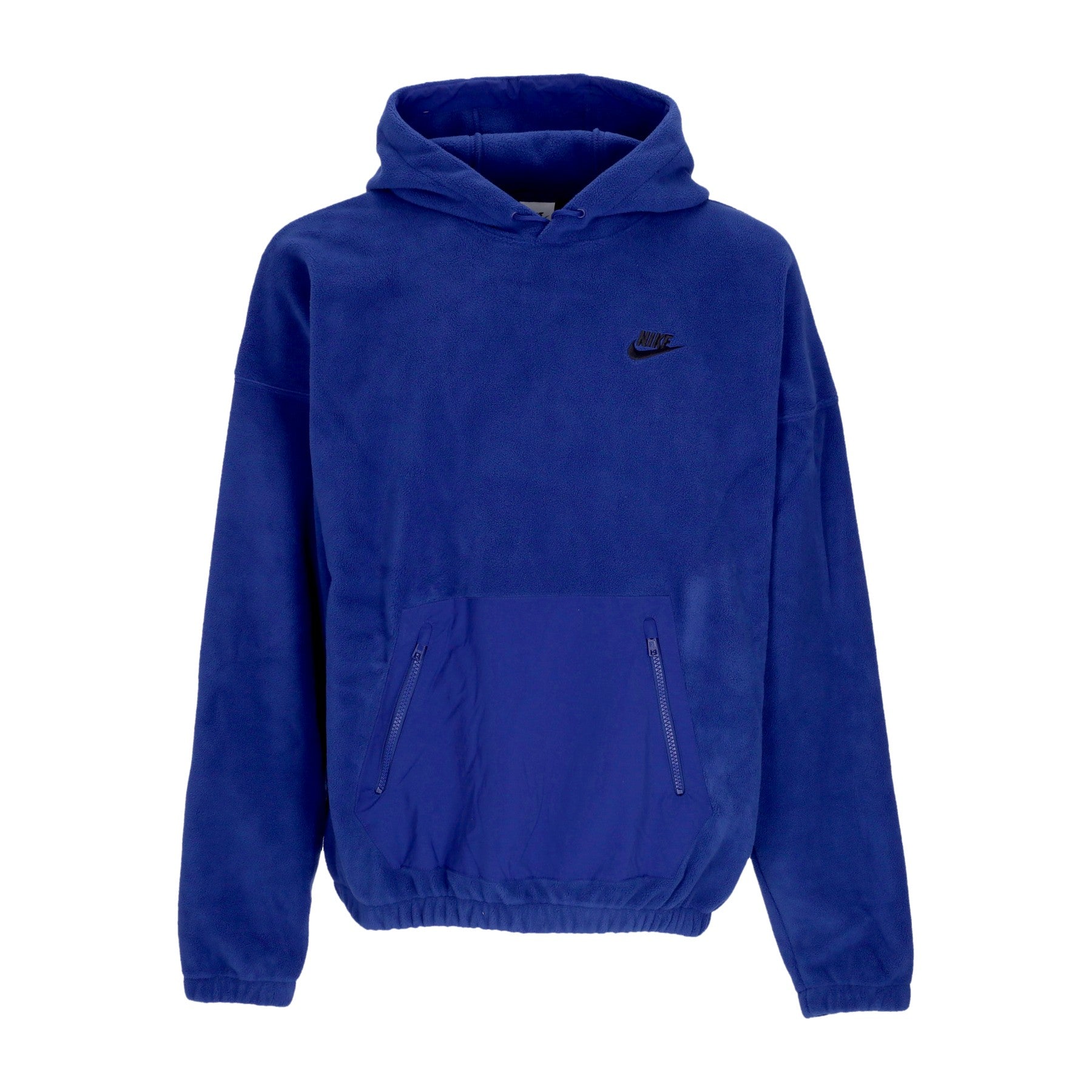 Nike, Felpa Cappuccio Uomo Club+ Fleece Polar Hoodie, Deep Royal Blue/black