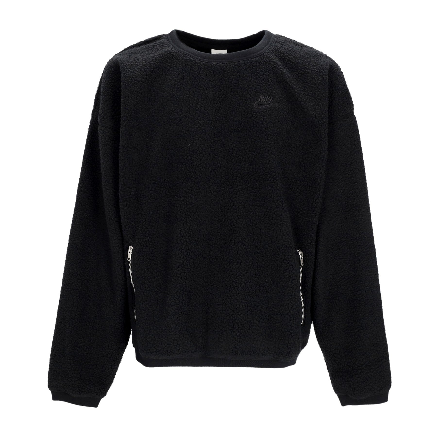 Nike, Felpa Girocollo Uomo Club+ Fleece Winterized Crewneck, Black/black