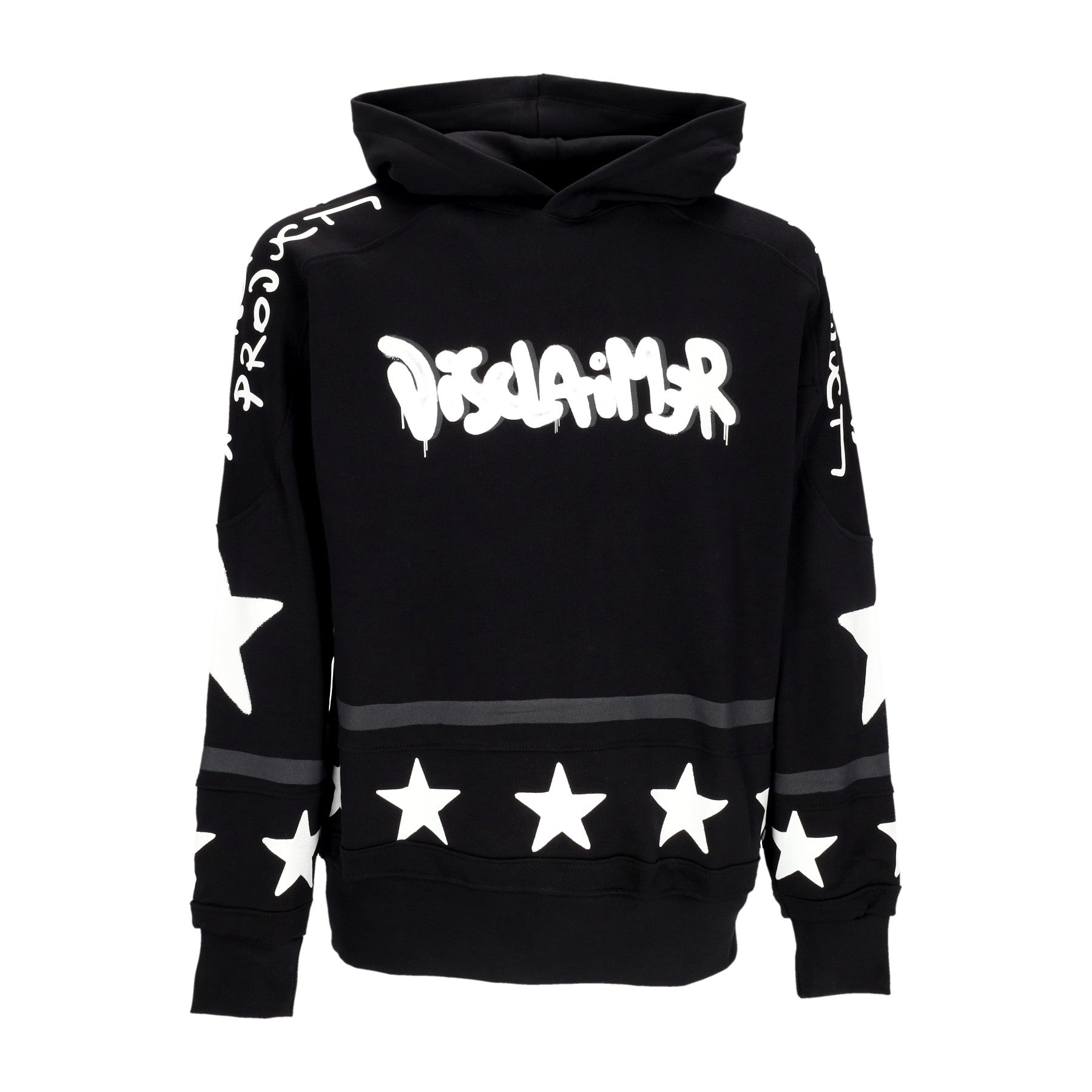 Disclaimer, Felpa Leggera Cappuccio Uomo Stars Hoodie, Black