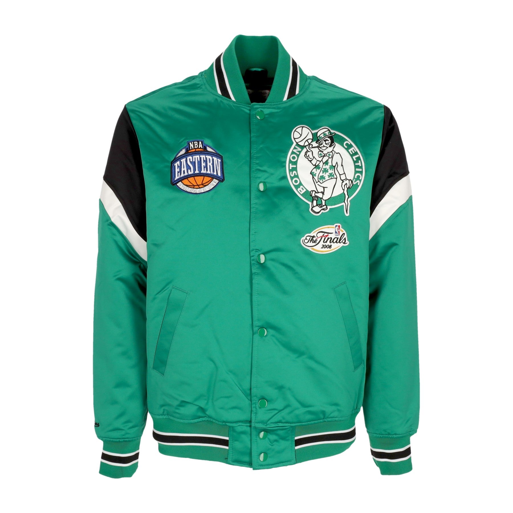 Mitchell & Ness, Giubbotto Bomber Uomo Nba Heavyweight Satin Jacket Boscel, Original Team Colors