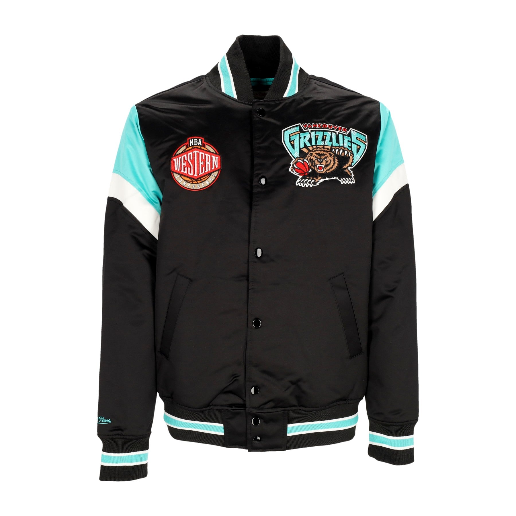 Mitchell & Ness, Giubbotto Bomber Uomo Nba Heavyweight Satin Jacket Vangri, Original Team Colors