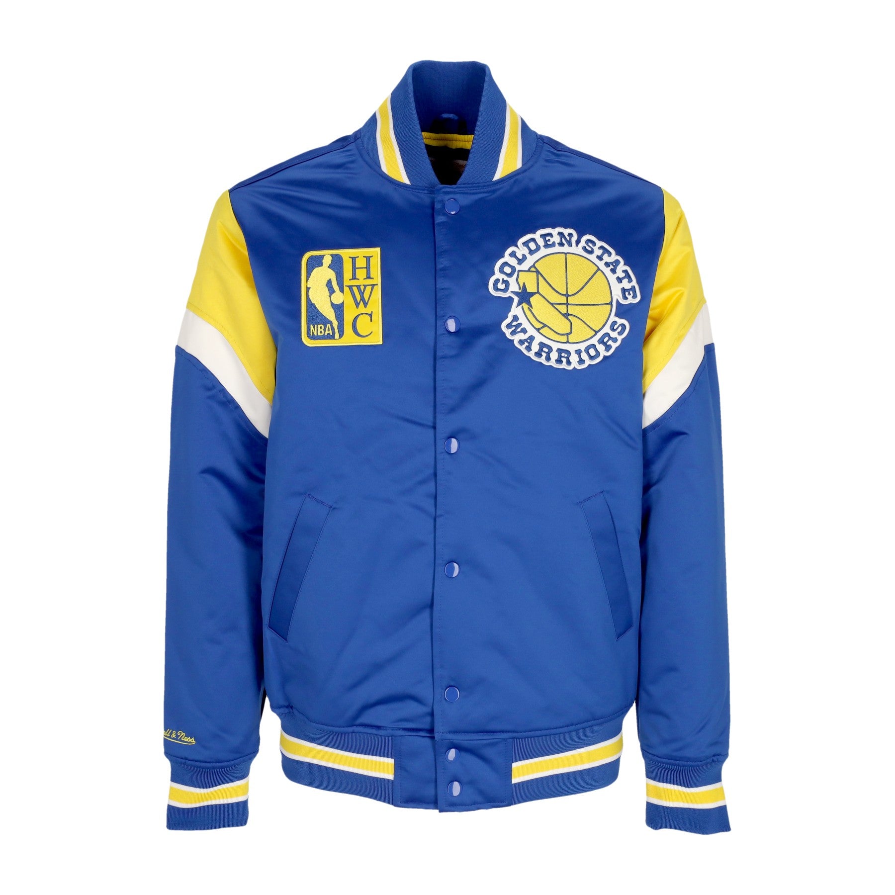 Mitchell & Ness, Giubbotto Bomber Uomo Nba Heavyweight Satin Jacket Golwar, Original Team Colors