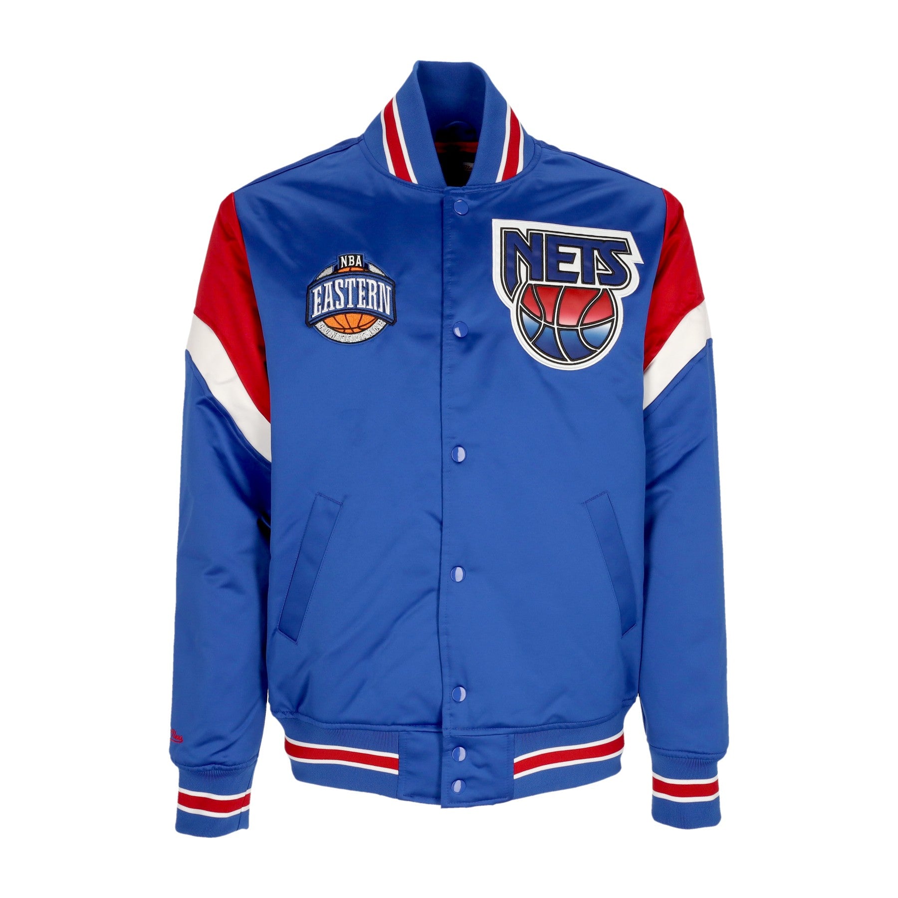 Mitchell & Ness, Giubbotto Bomber Uomo Nba Heavyweight Satin Jacket Nejnet, Original Team Colors